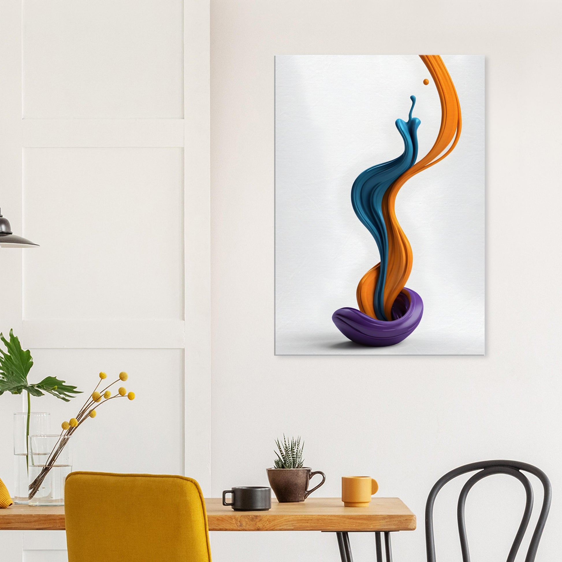 Vibrant Flowing Colors Canvas Print - Minimalist Abstract Art