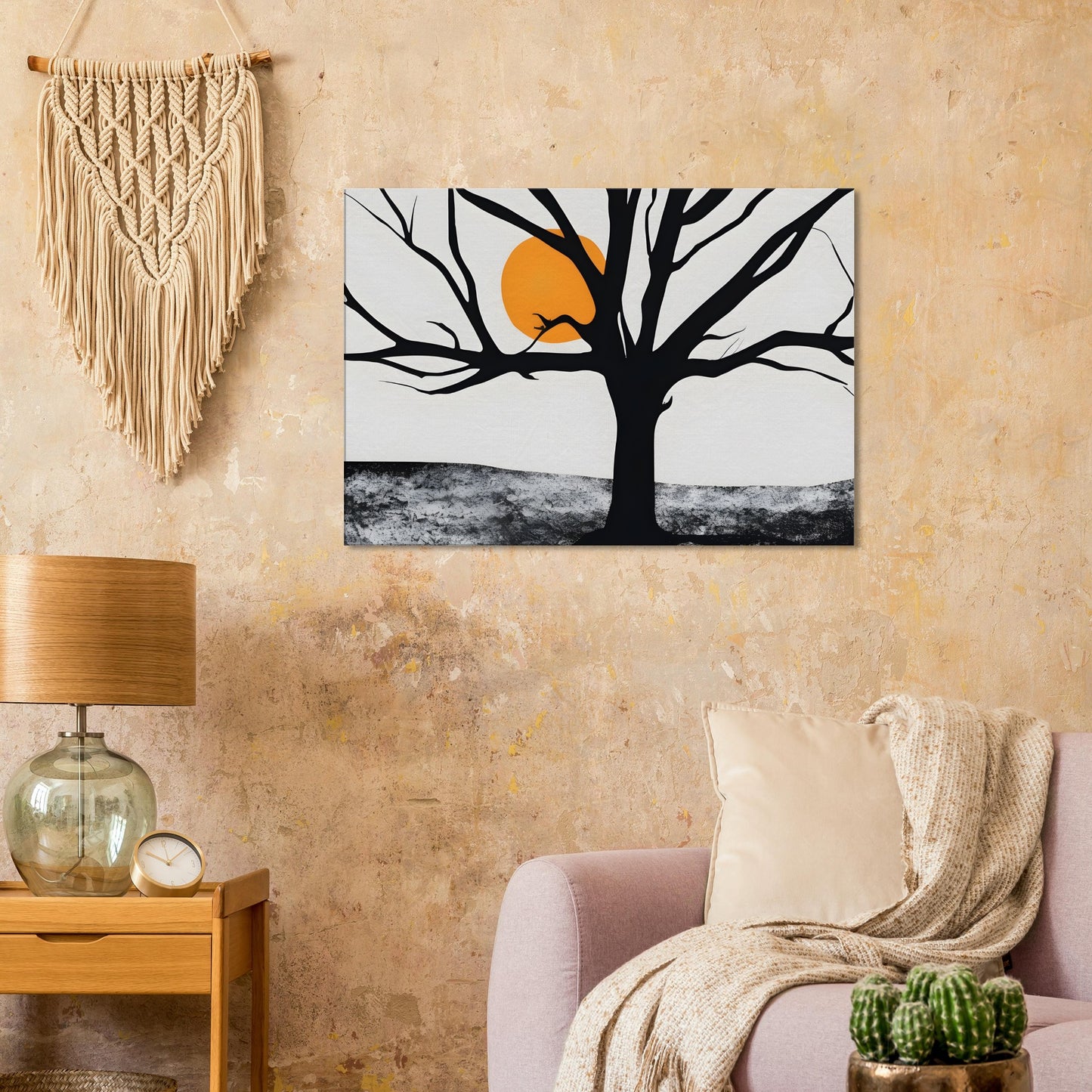 Silhouette Serenity - Minimalist Abstract Tree Art