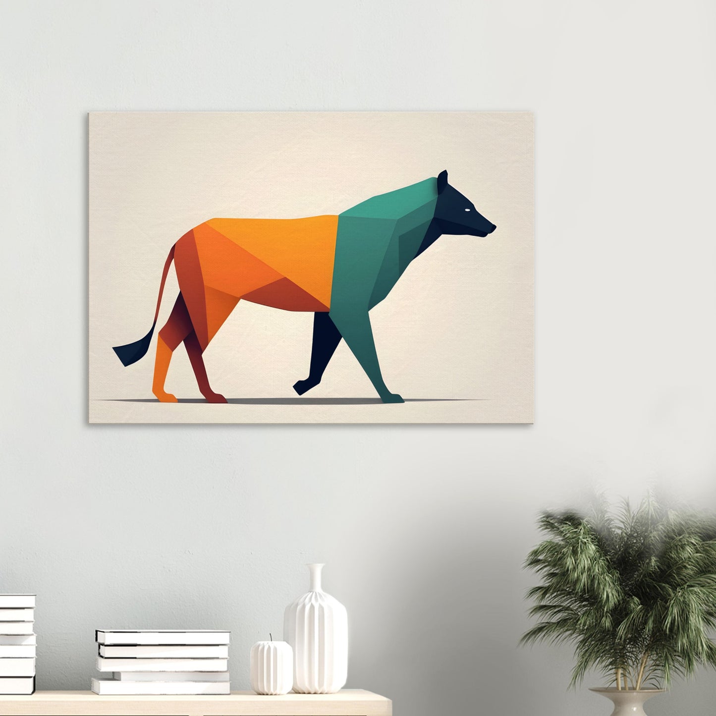 Geometric Canine - Vivid Minimalist Canvas Print Art