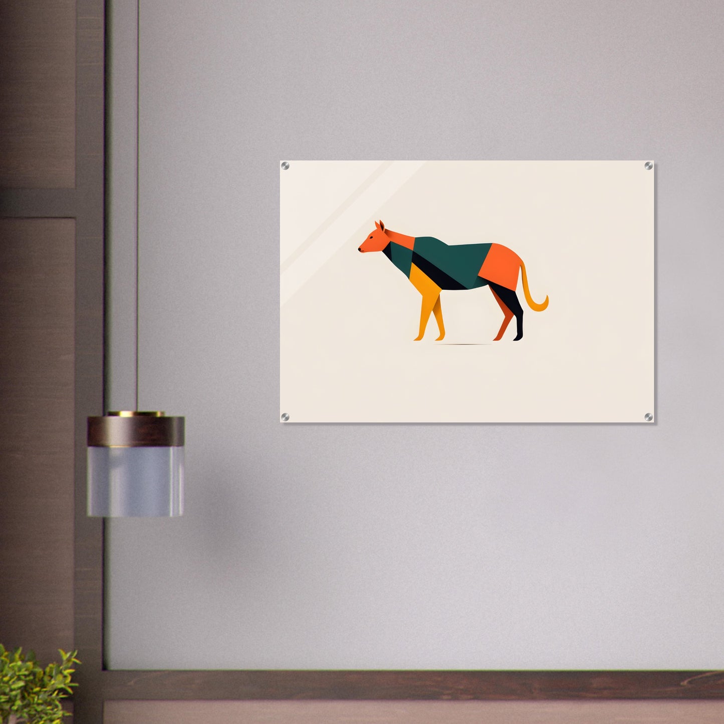 Geometric Hound - Minimalist Abstract Acrylic Art Print