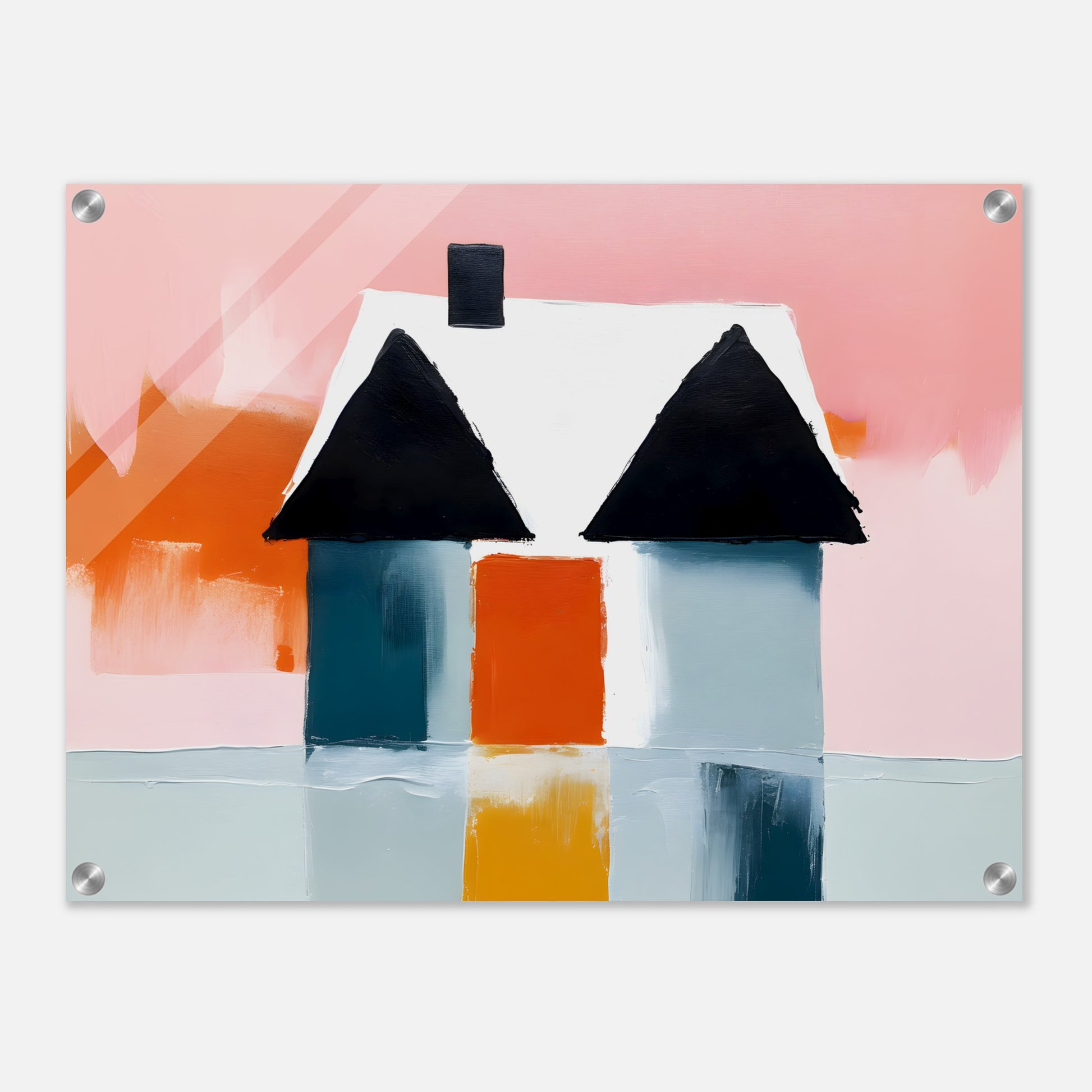 Enigmatic Haven: Abstract House Wall Art