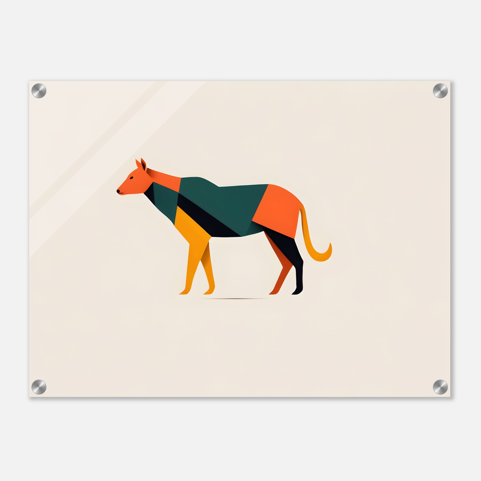 Geometric Hound - Minimalist Abstract Acrylic Art Print