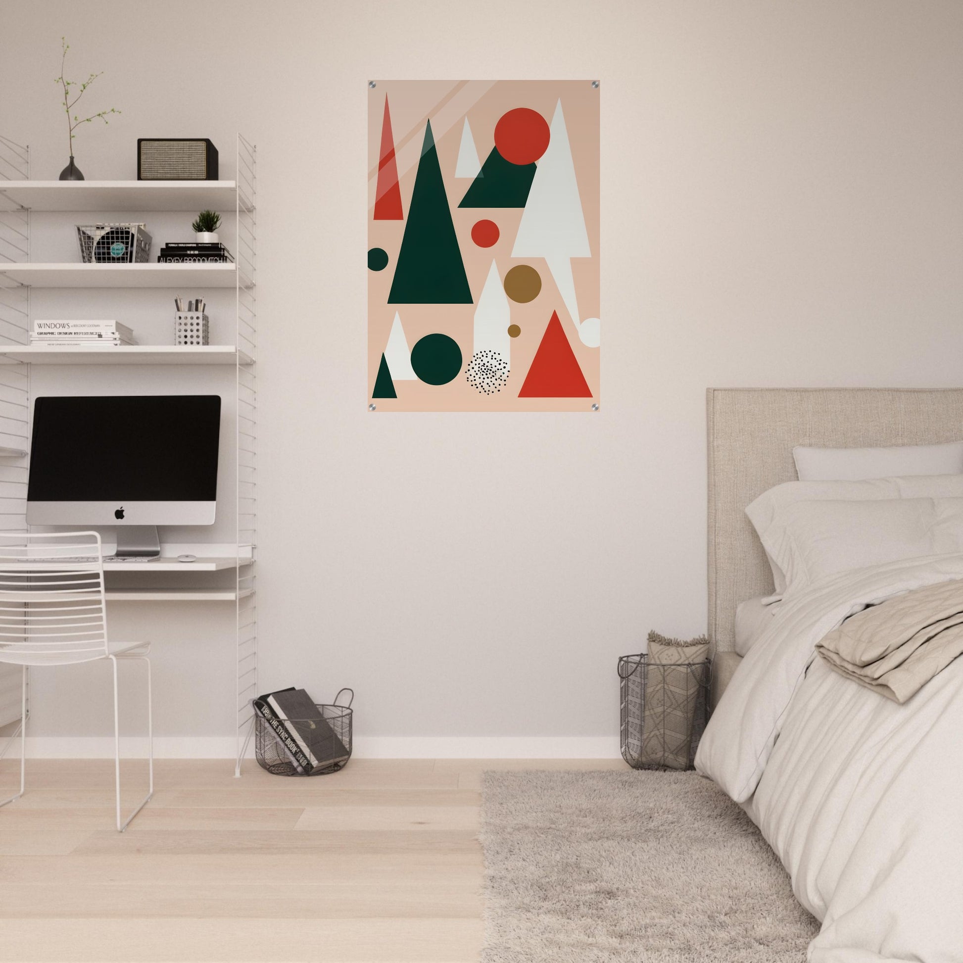 Joyful Geometry - Minimalist Christmas Acrylic Wall Art