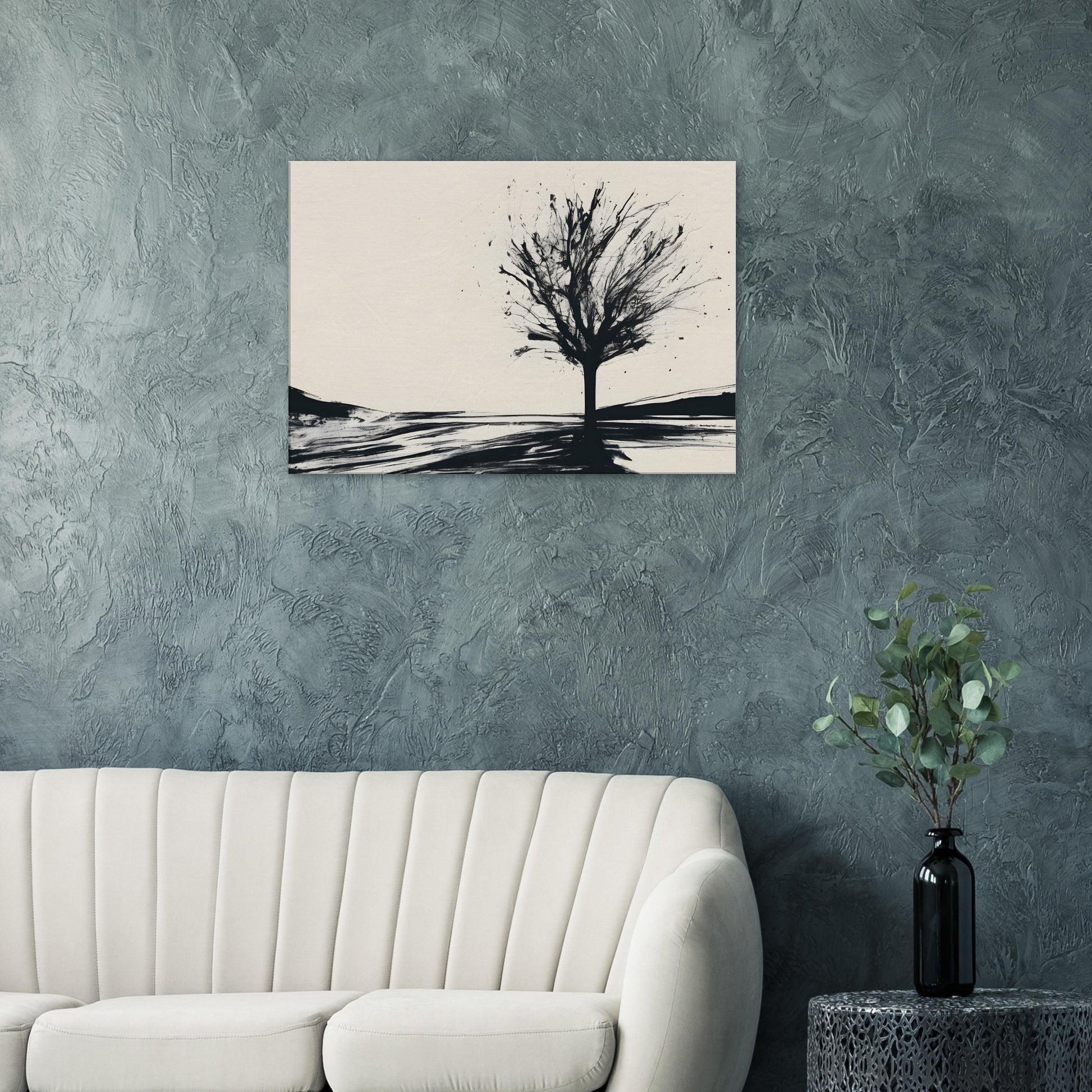 Whispers of Nature - Minimalist Black and White Tree Art