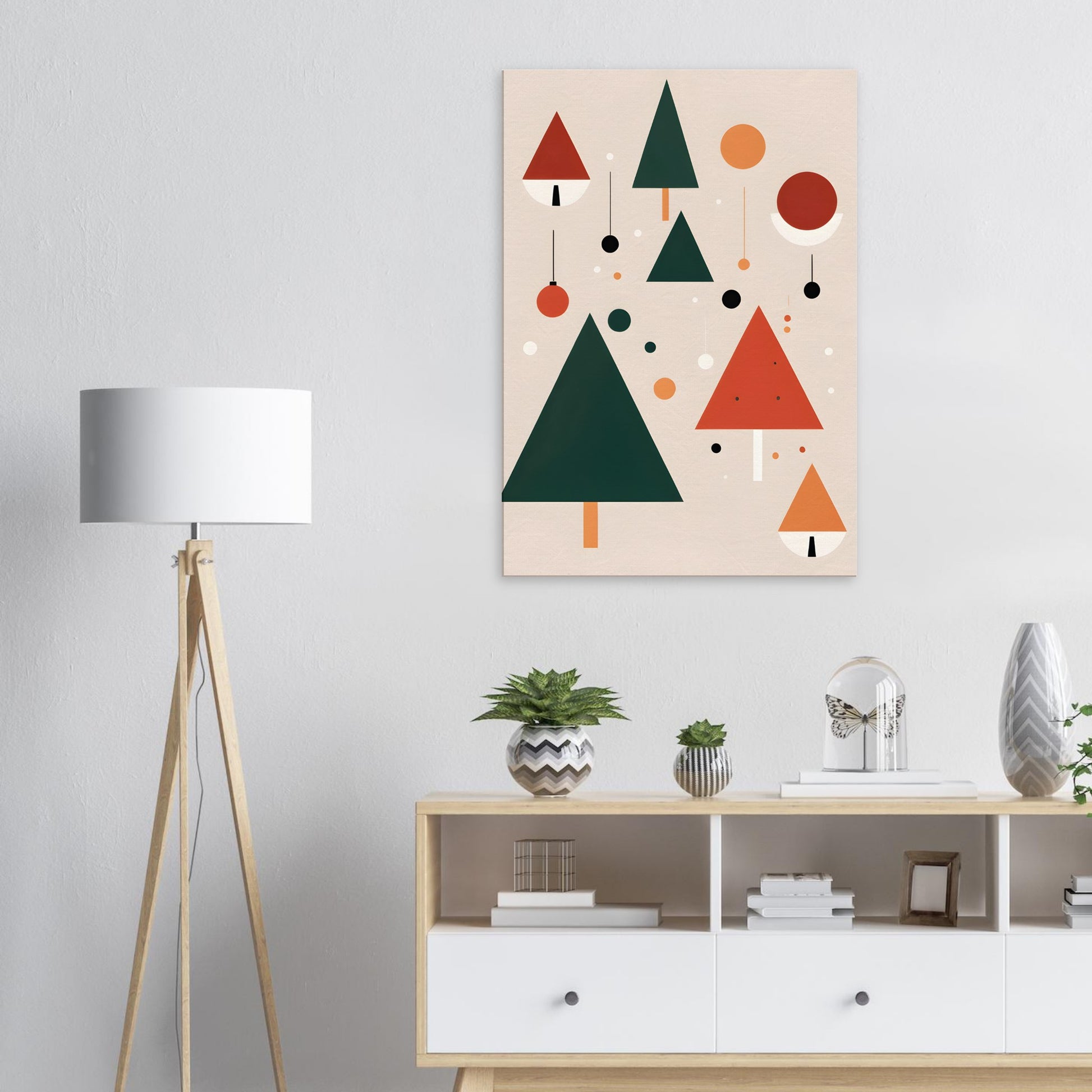 Whimsical Christmas Trees - Minimalist Abstract Wall Art