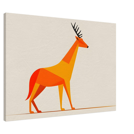 Abstract Stag - Colorful Minimalist Wall Art