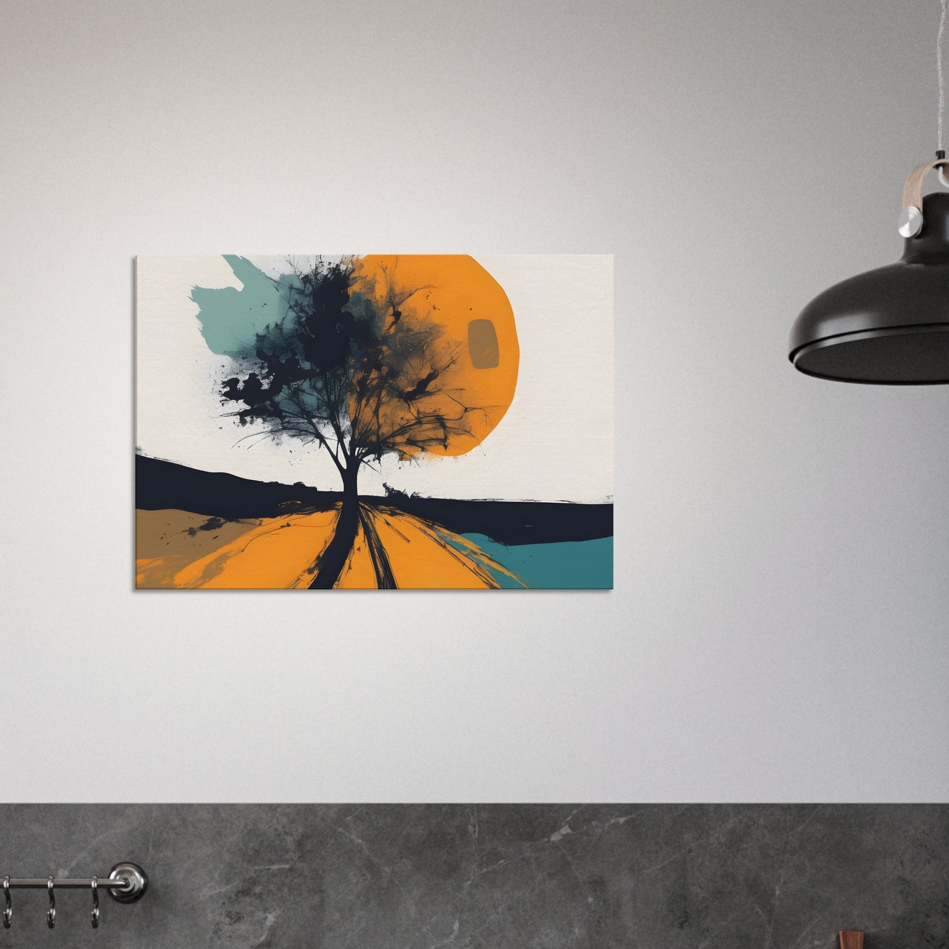 Serene Sunset - Minimalist Abstract Landscape Art Print