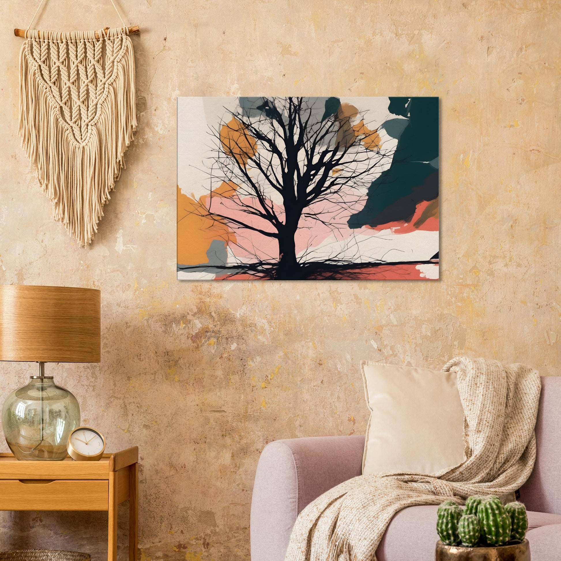 Silhouette Serenity - Captivating Tree Abstract Wall Art