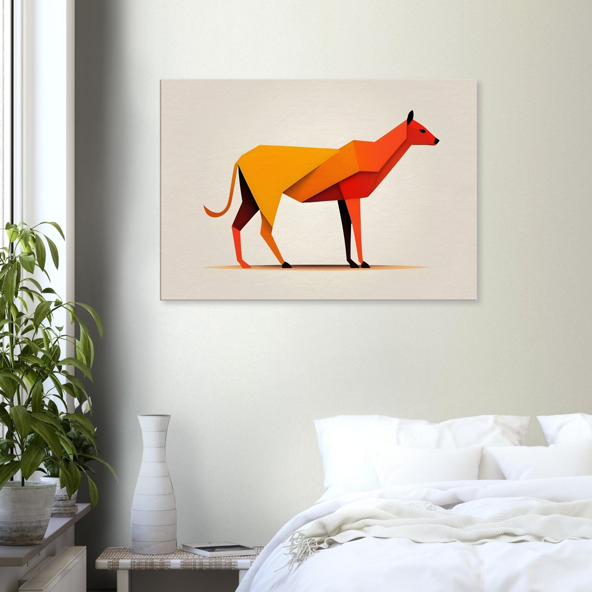 Feline Form - Vibrant Minimalist Animal Wall Art Canvas Print