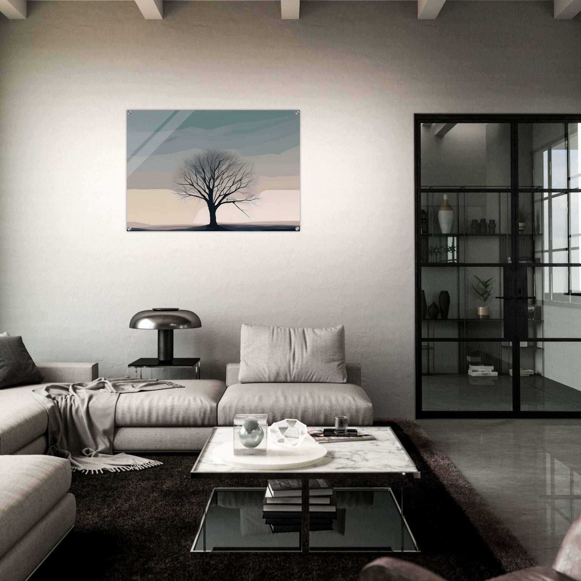 Silhouetted Serenity - Minimalist Abstract Wall Art for Tranquil Spaces