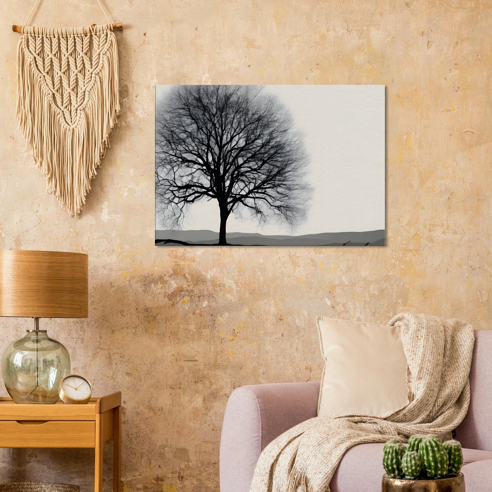 Silhouette Serenade - Minimalist Tree Canvas Print Wall Art