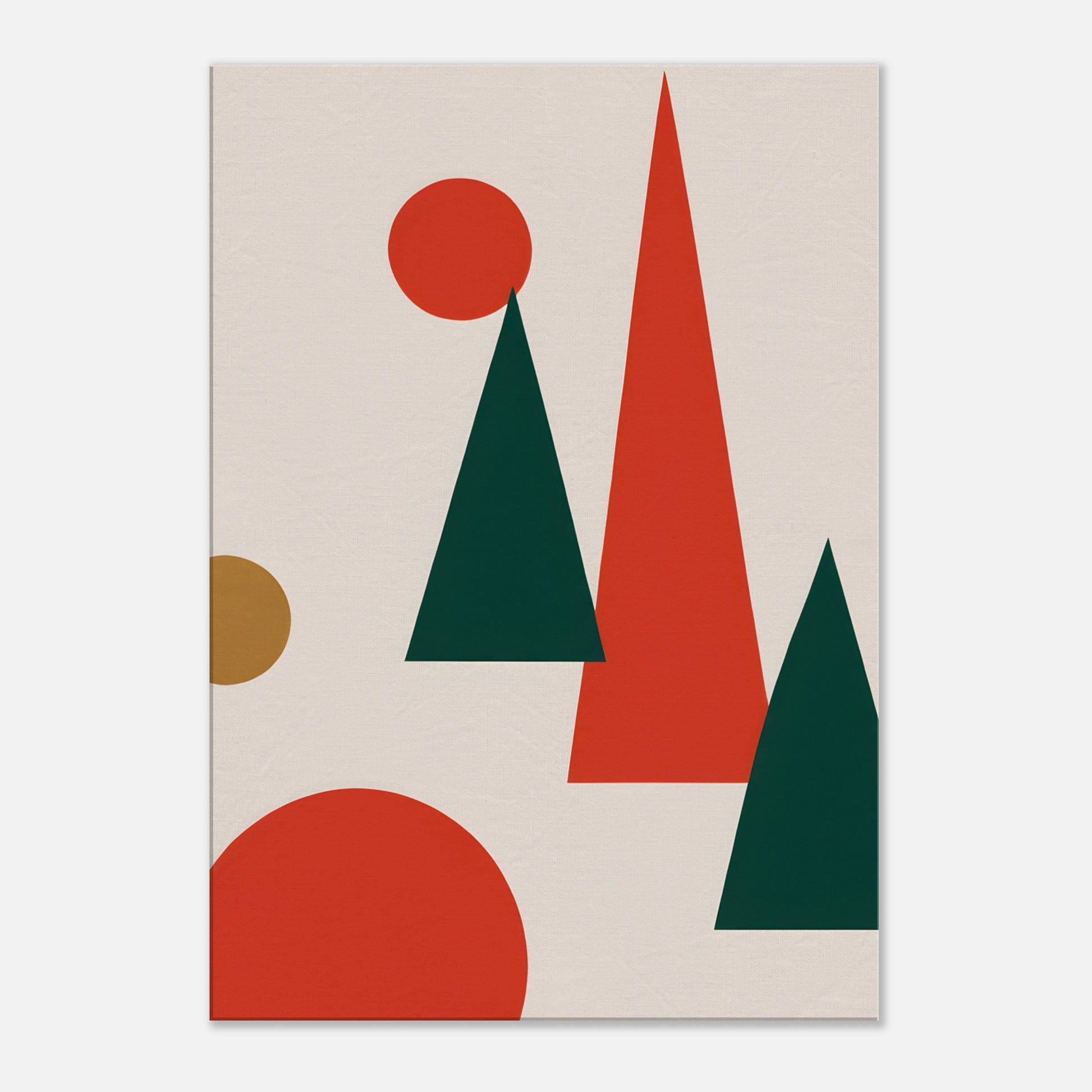 Joyful Geometry - Minimalist Abstract Christmas Canvas Art