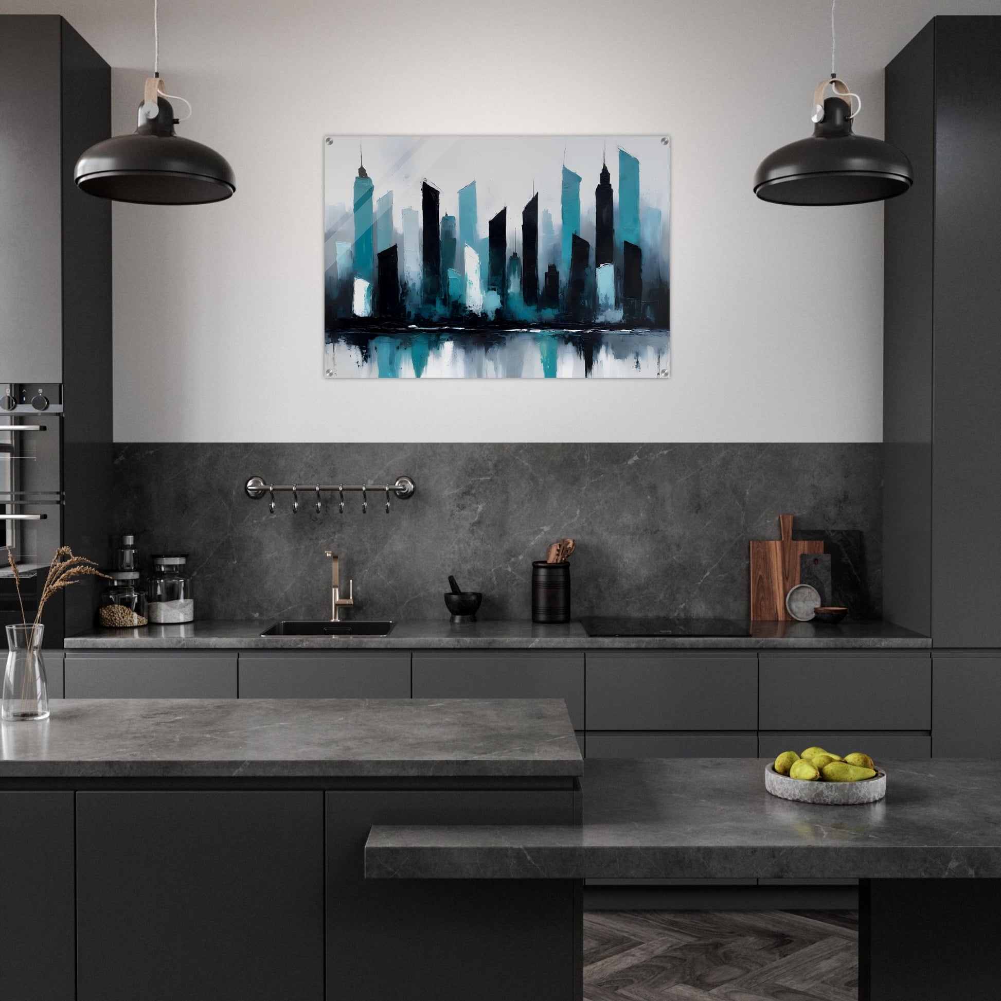 Chic Skyline Acrylic Wall Art - Modern Urban Design