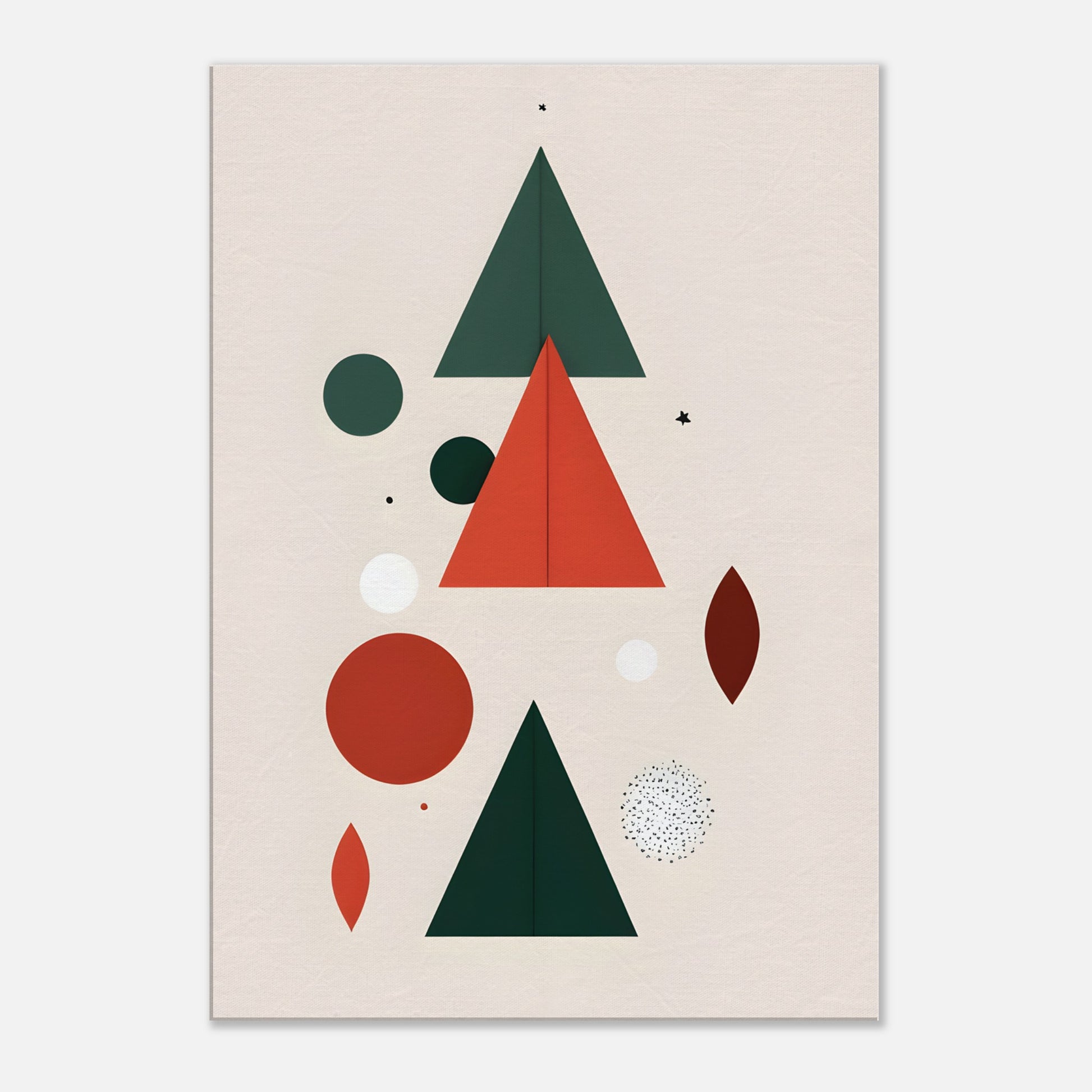 Triangular Harmony - Abstract Minimalist Christmas Wall Art