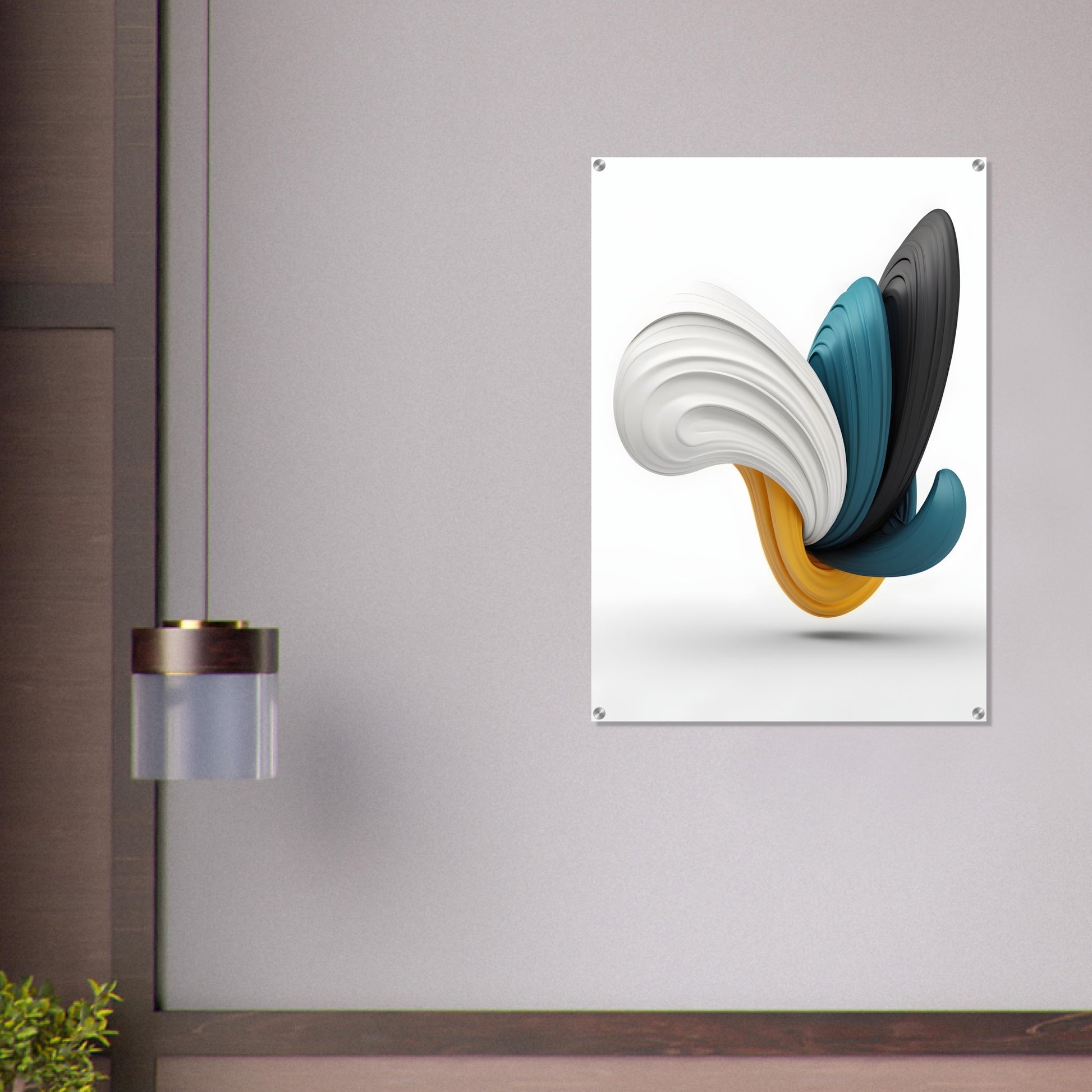 Minimalist Abstract Acrylic Print: Fluid Art for Modern Spaces