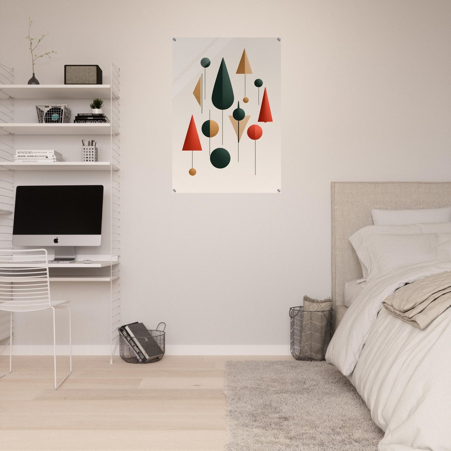 Whimsical Trees - Minimalist Abstract Christmas Artwork Perfect for Modern Spaces