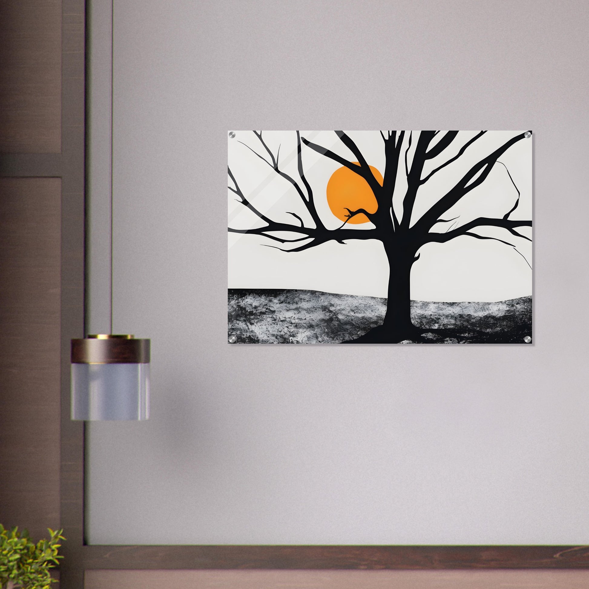 Solitary Tree - Minimalist Abstract Art for Modern Spaces