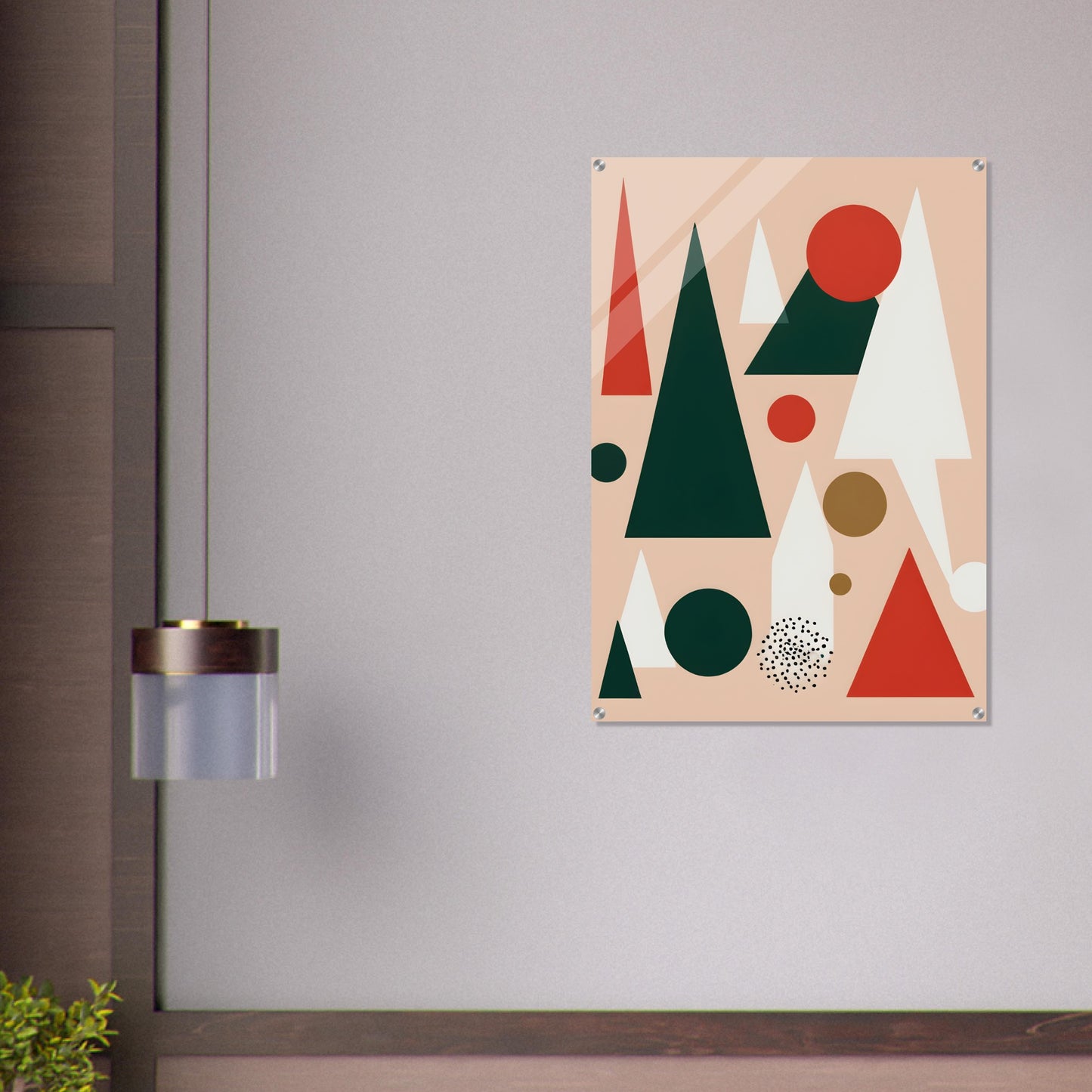 Joyful Geometry - Minimalist Christmas Acrylic Wall Art