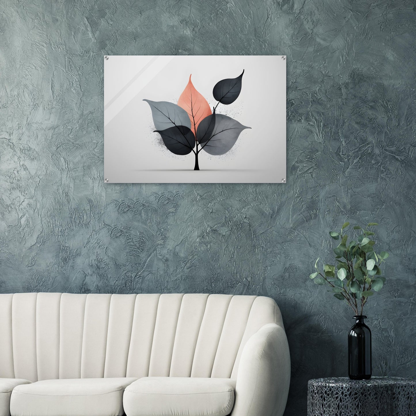 Minimalist Abstract Wall Art: Elegant Leaf Design for Modern Spaces