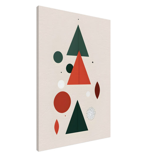 Triangular Harmony - Abstract Minimalist Christmas Wall Art