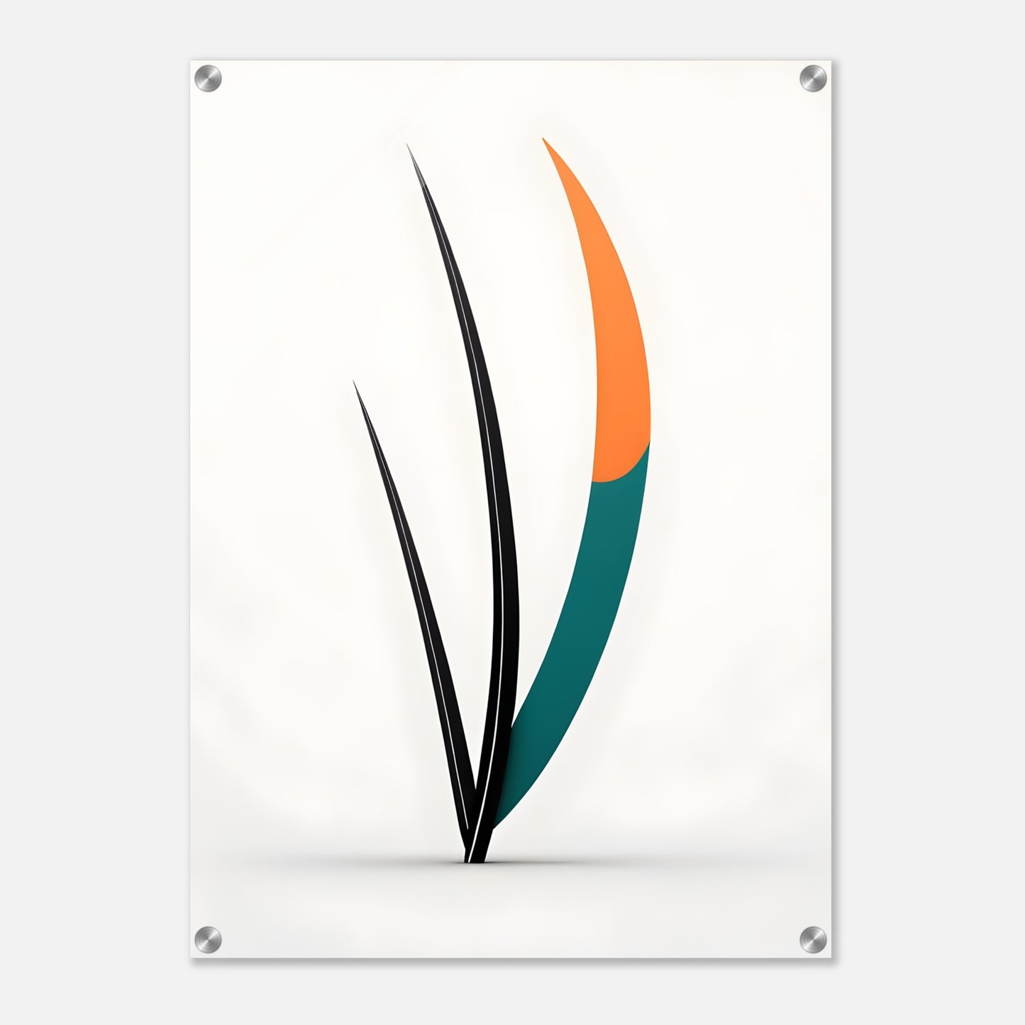 Acrylic glass wall art, Dancing Leaves: Handcrafted Minimalist Nature Art