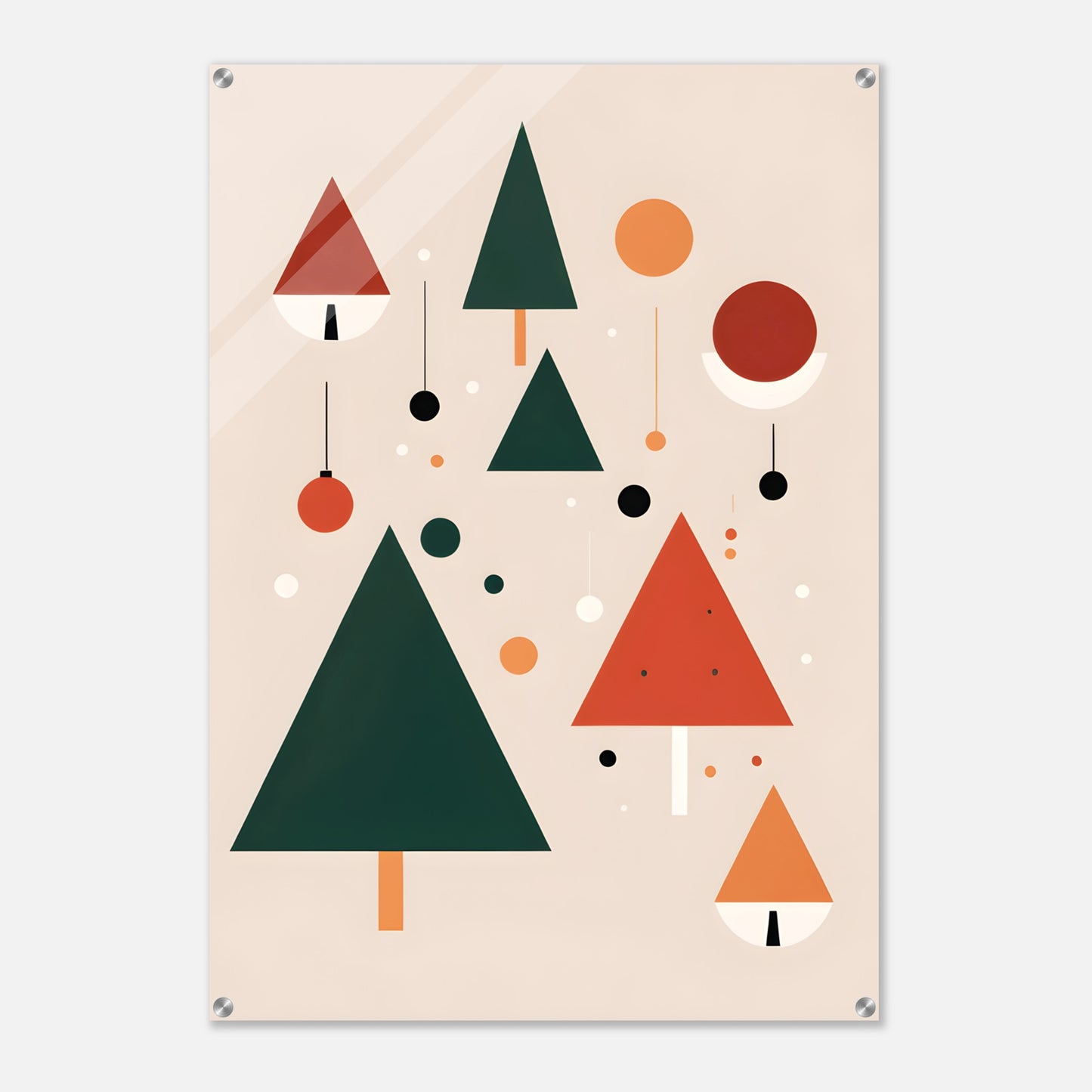 Joyful Forest - Minimalist Christmas Abstract Art Print