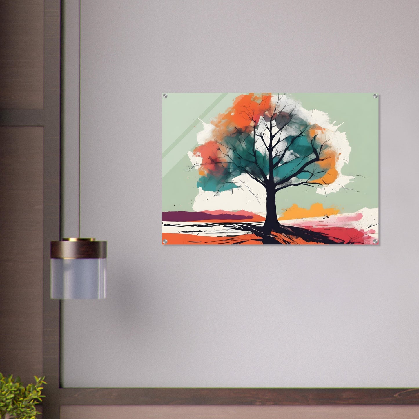 Whimsical Tree - Vibrant Minimalist Acrylic Print Art