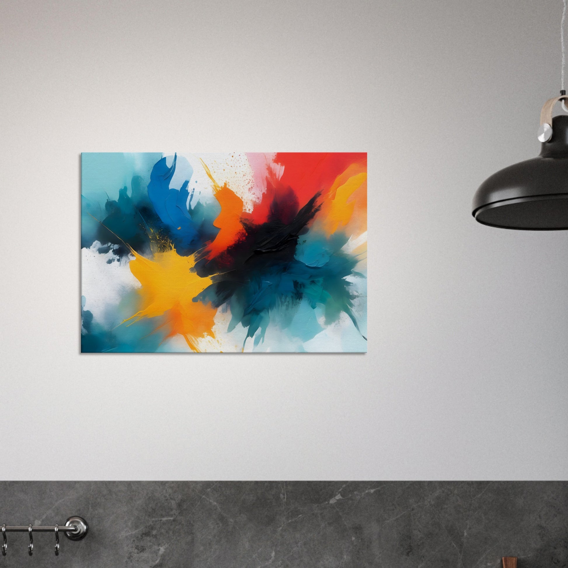 Vibrant Fusion: Abstract Minimalist Canvas Art