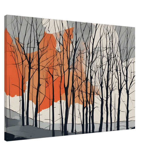 Serene Trees Canvas Print - Minimalist Abstract Wall Art