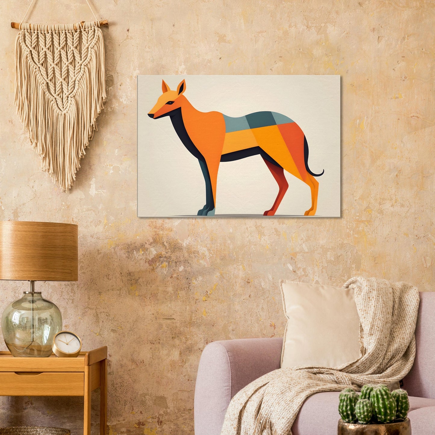 Abstract Canine Beauty - Colorful Geometric Wall Art