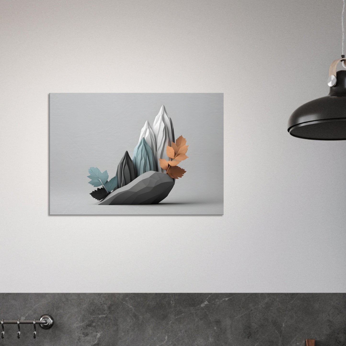 Minimalist Abstract Mountain Landscape Canvas Print Art