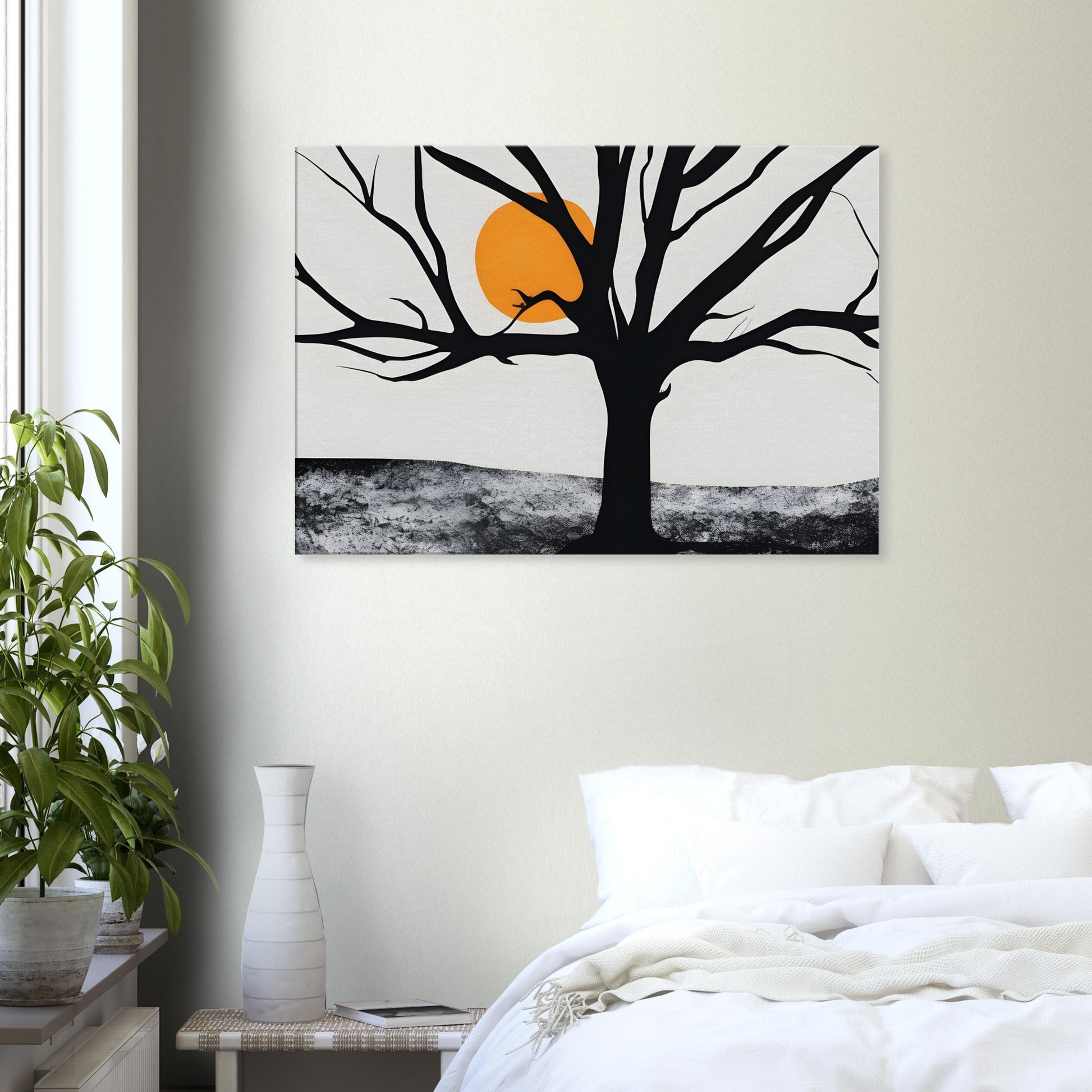 Silhouette Serenity - Minimalist Abstract Tree Art