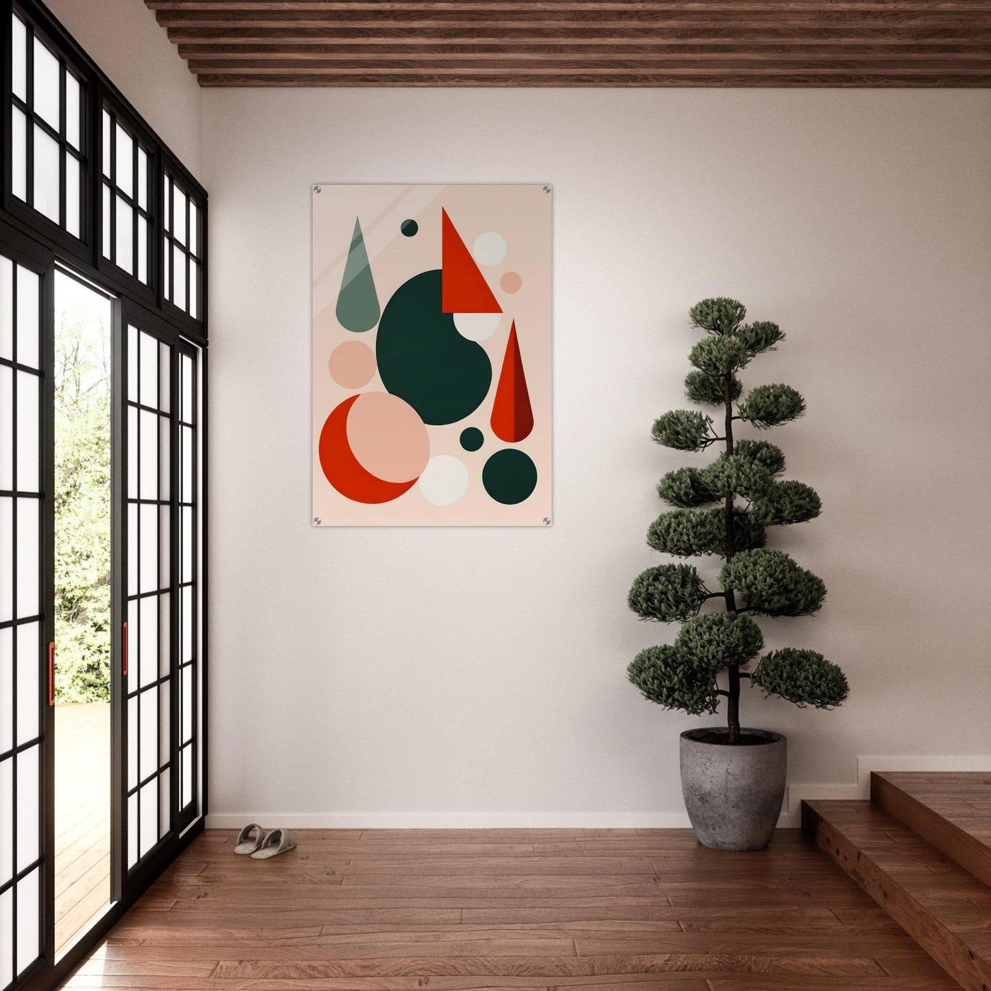 Geometry of Joy - Minimalist Abstract Christmas Art