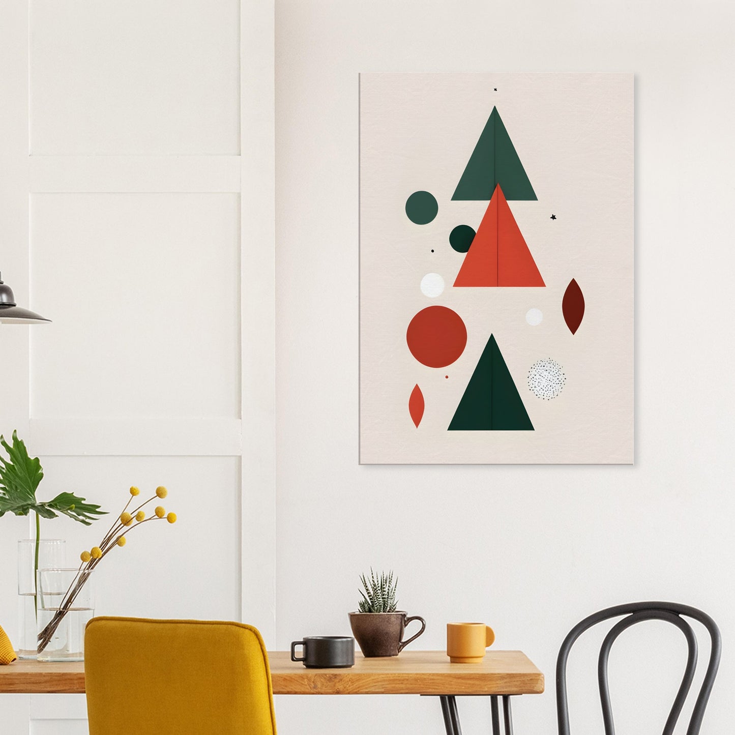 Triangular Harmony - Abstract Minimalist Christmas Wall Art