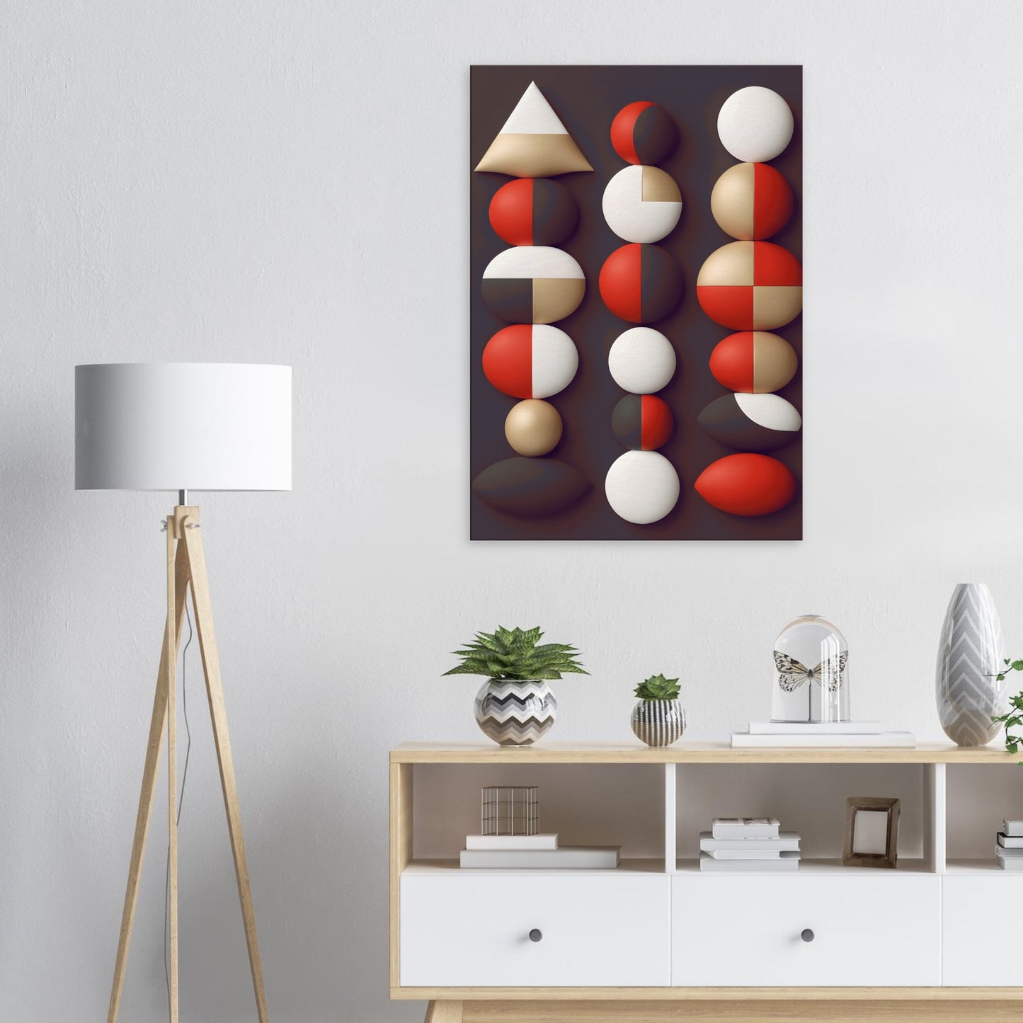 Geometric Harmony - Minimalist Abstract Christmas Art Canvas Print