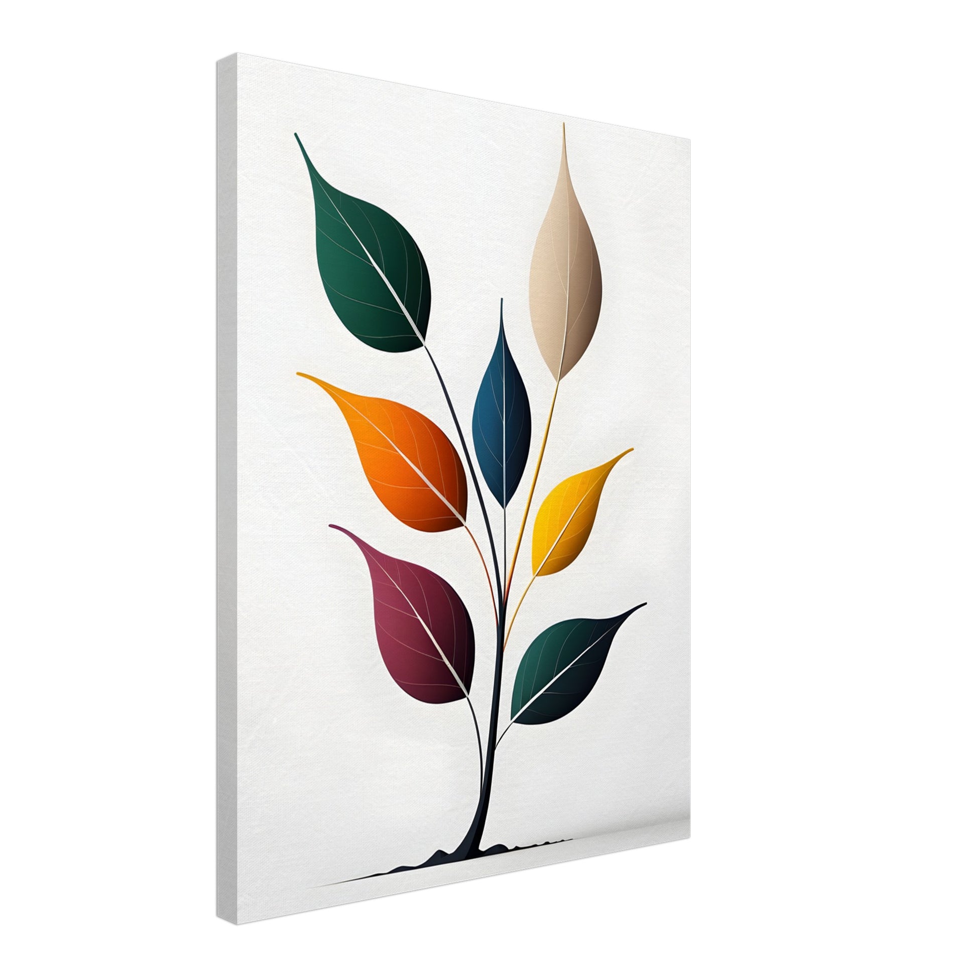 Minimalist Abstract Leaf Art Canvas Print for Modern Spaces