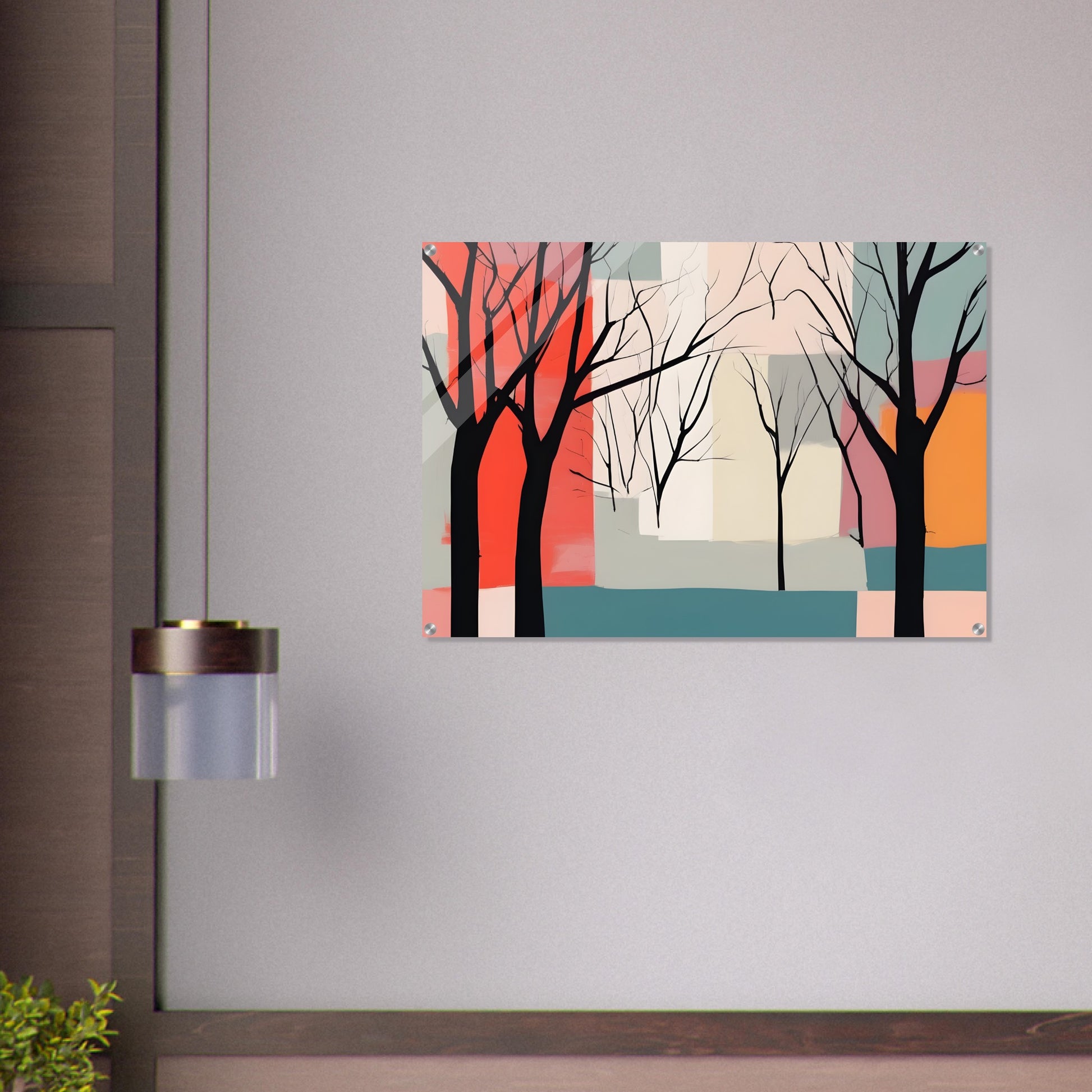 Whimsical Trees - Captivating Minimalist Abstract Acrylic Print