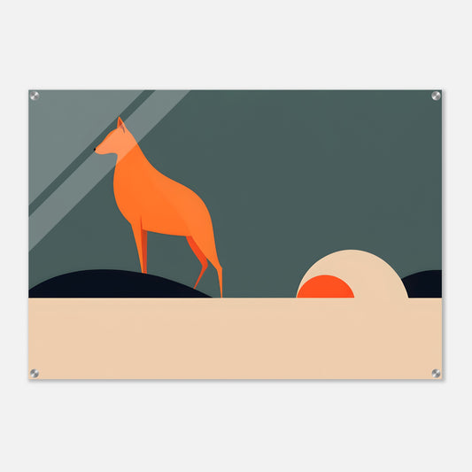 Orange Canine - Minimalist Abstract Acrylic Print Art