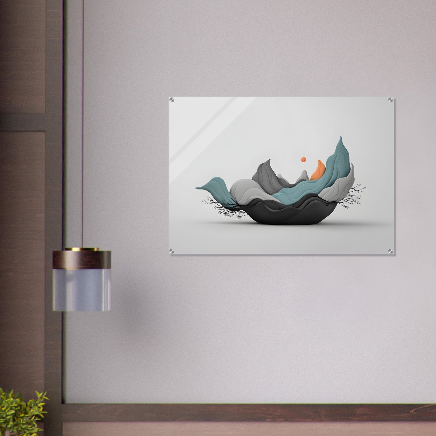 Elegant Wave Acrylic Print: Minimalist Abstract Wall Art