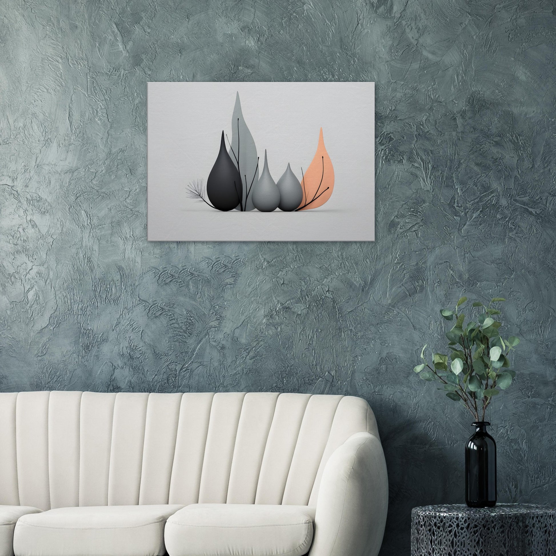 Elegant Minimalist Abstract Wall Art - Leaf Serenity