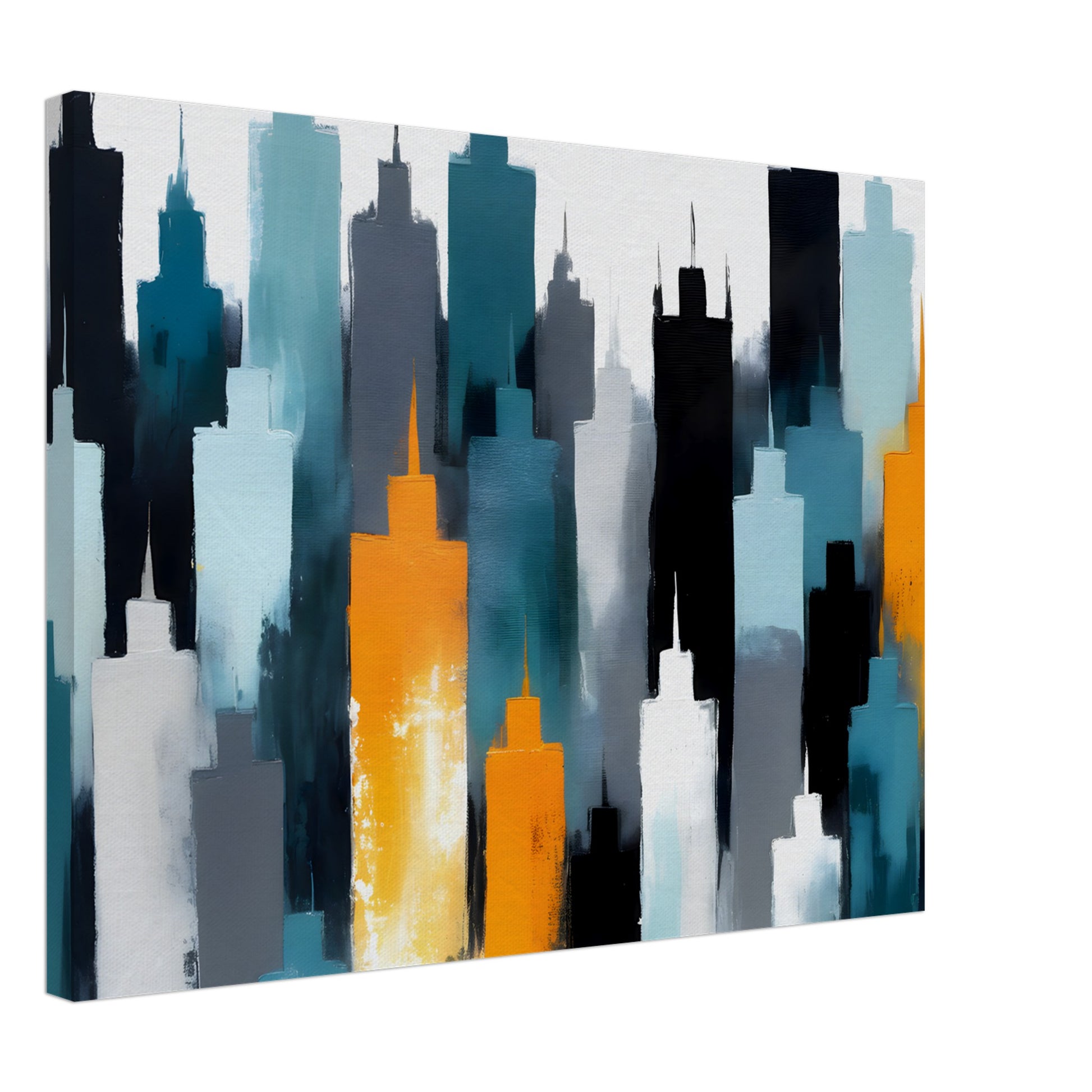 Tranquil Skyline Reflections: Abstract Minimalist Canvas