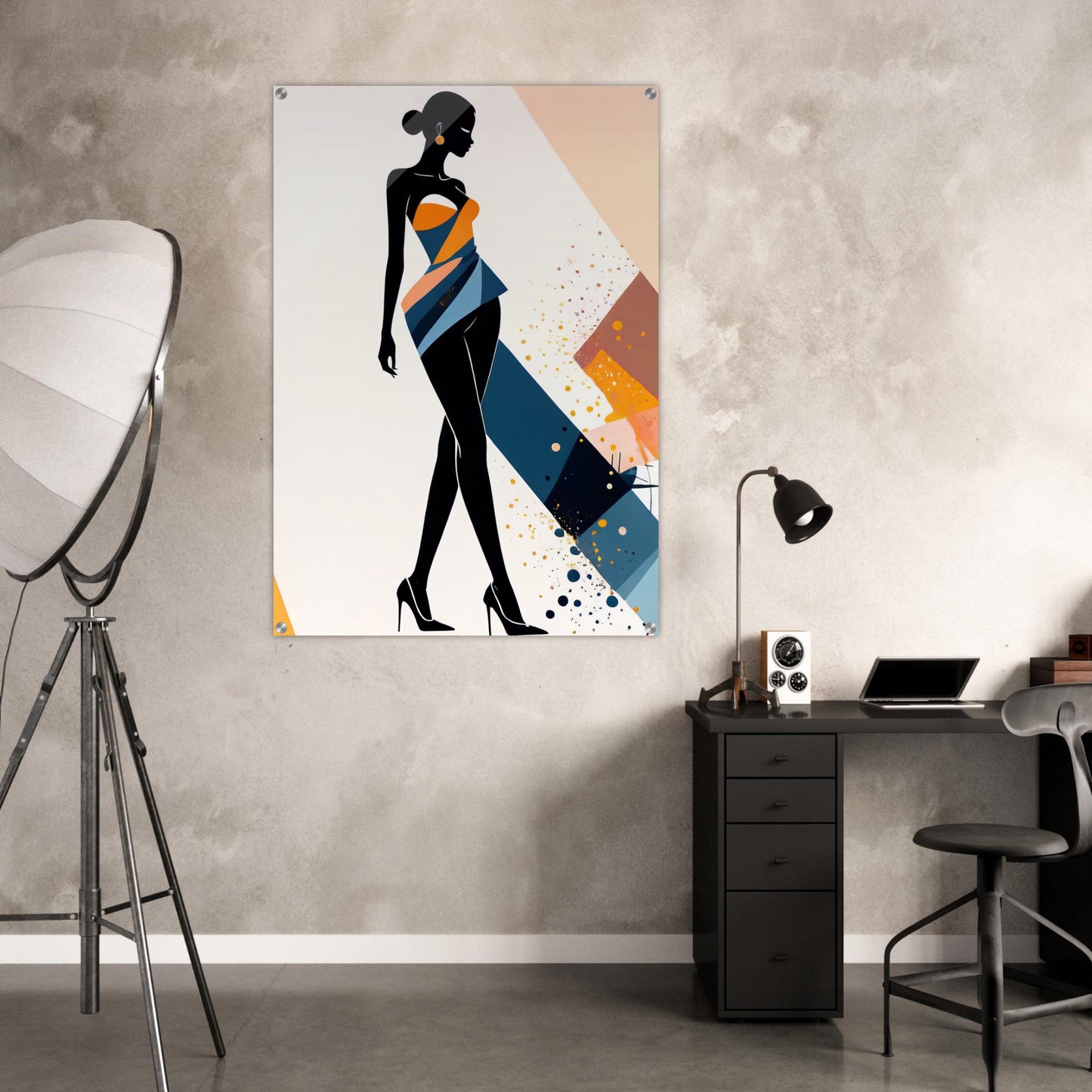 Acrylic print, plexiglass, wall art,Stride of Elegance 1 - Geometric Grace Collection