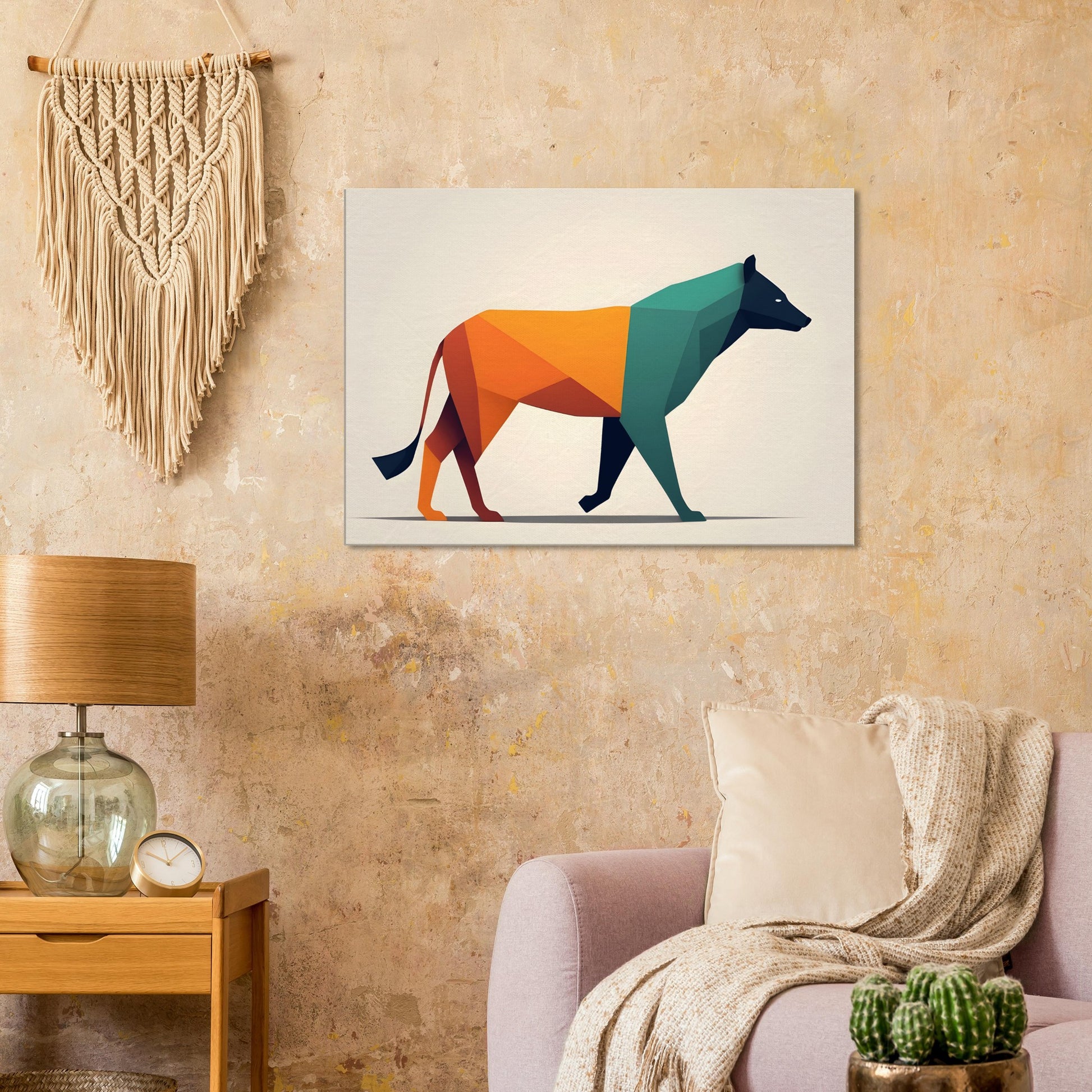 Geometric Canine - Vivid Minimalist Canvas Print Art