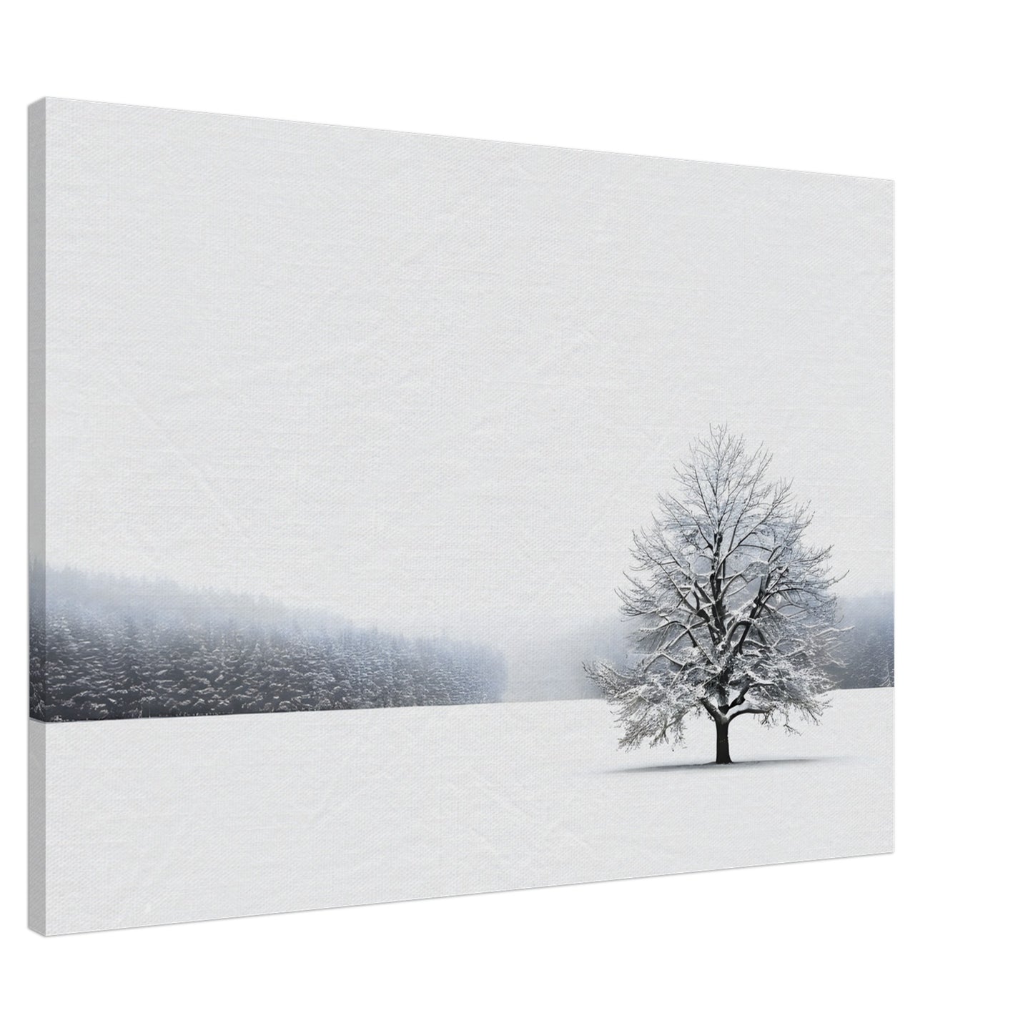 Minimalist Abstract Winter Landscape Canvas Art for Home Decor