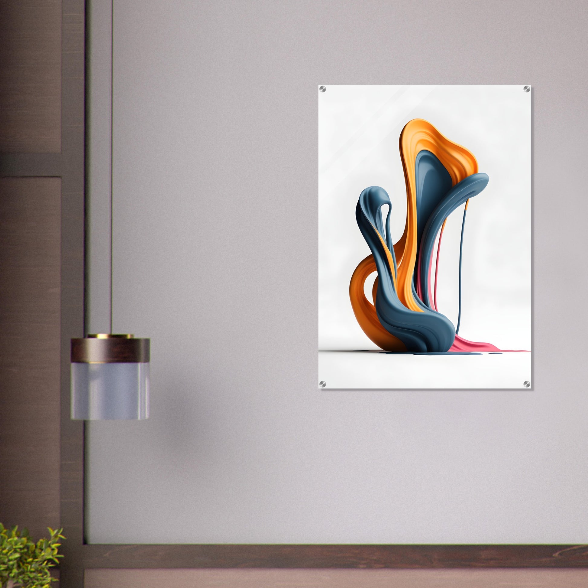 Vibrant Minimalist Abstract Acrylic Print - Modern Wall Art