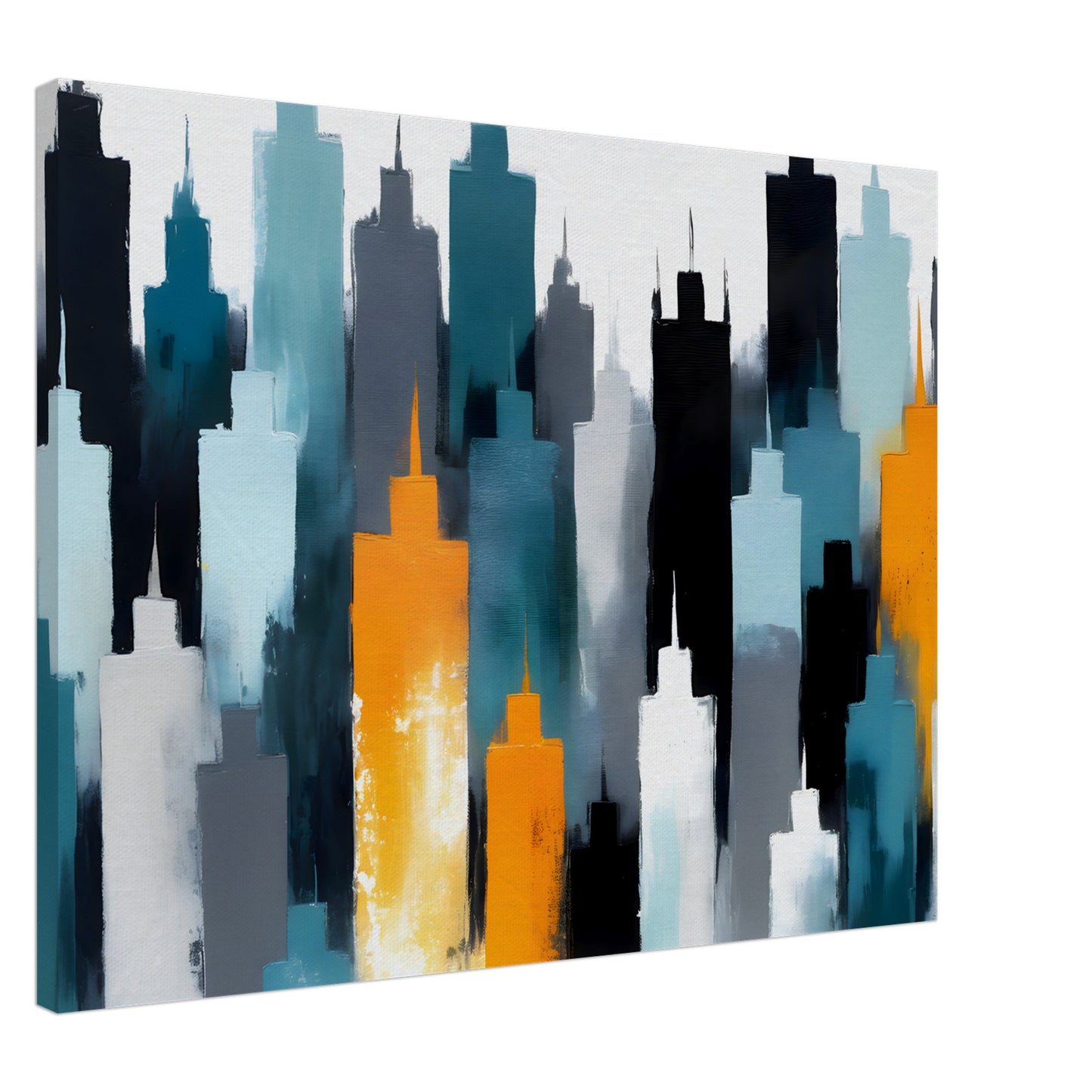 Tranquil Skyline Reflections: Abstract Minimalist Canvas