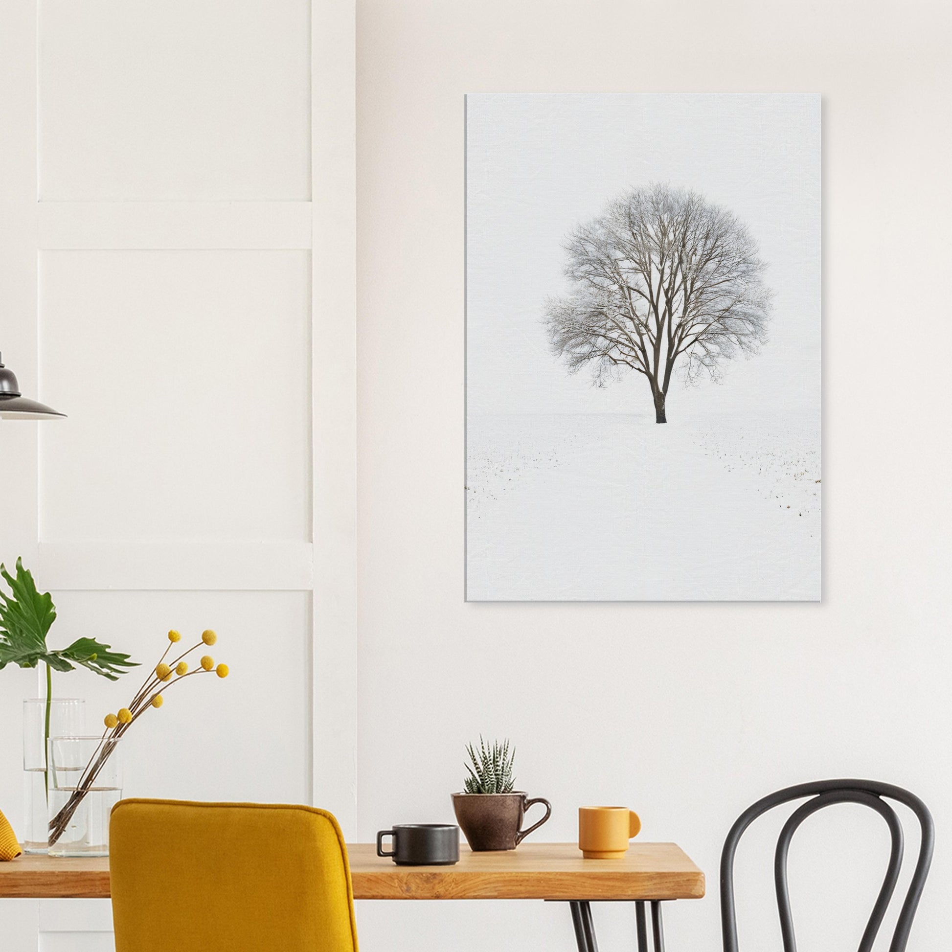 Minimalist Abstract Wall Art of a Winter Tree Landscape