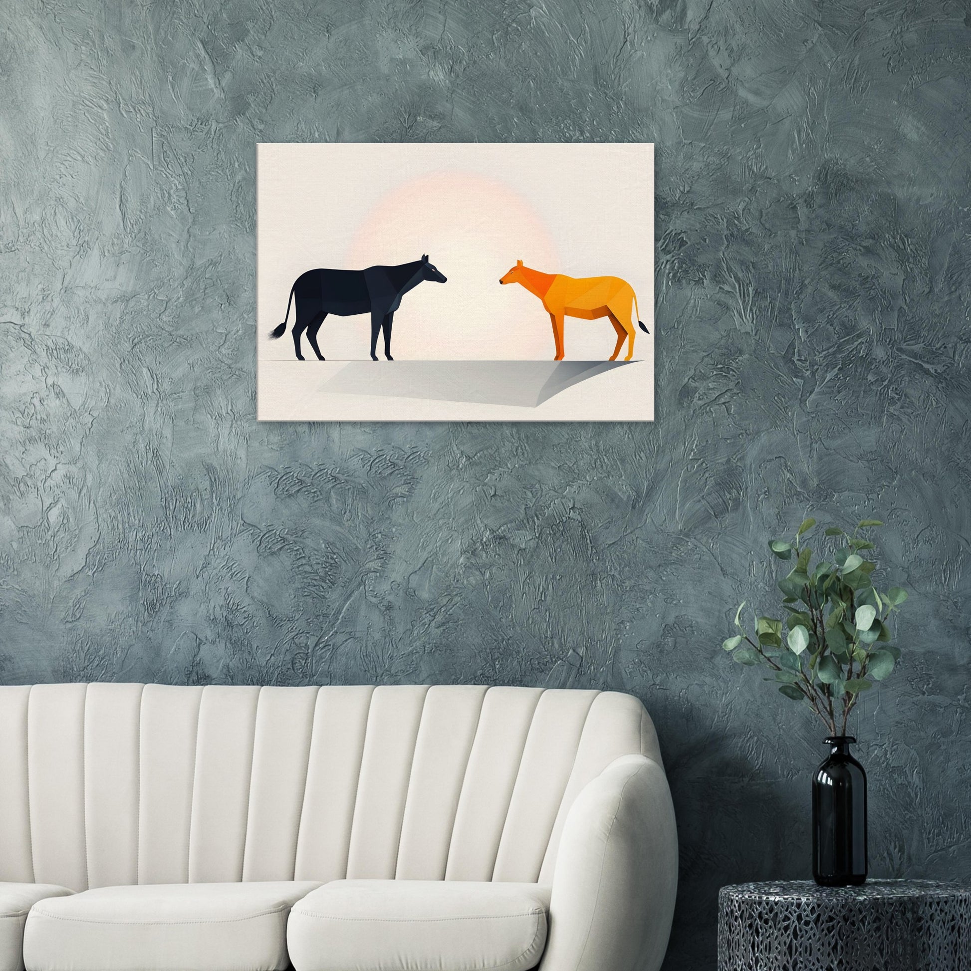 Contrast - Minimalist Canvas Print of Animals