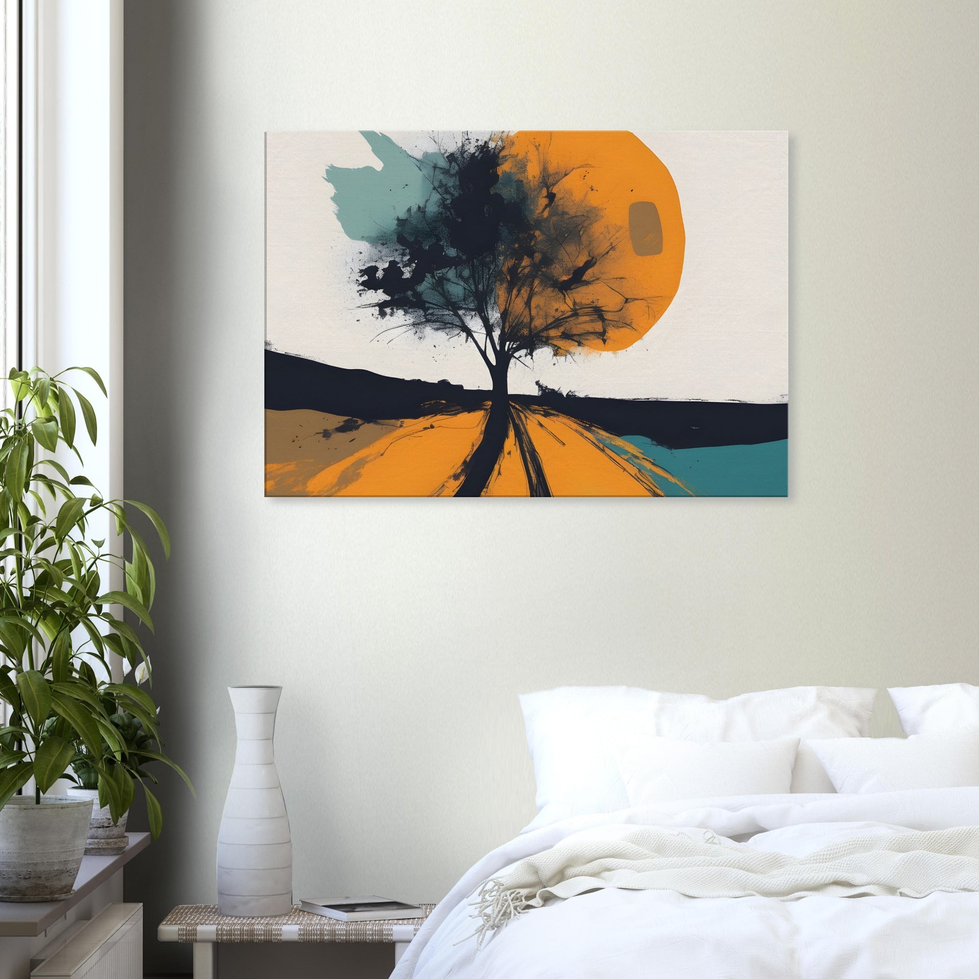 Serene Sunset - Minimalist Abstract Landscape Art Print