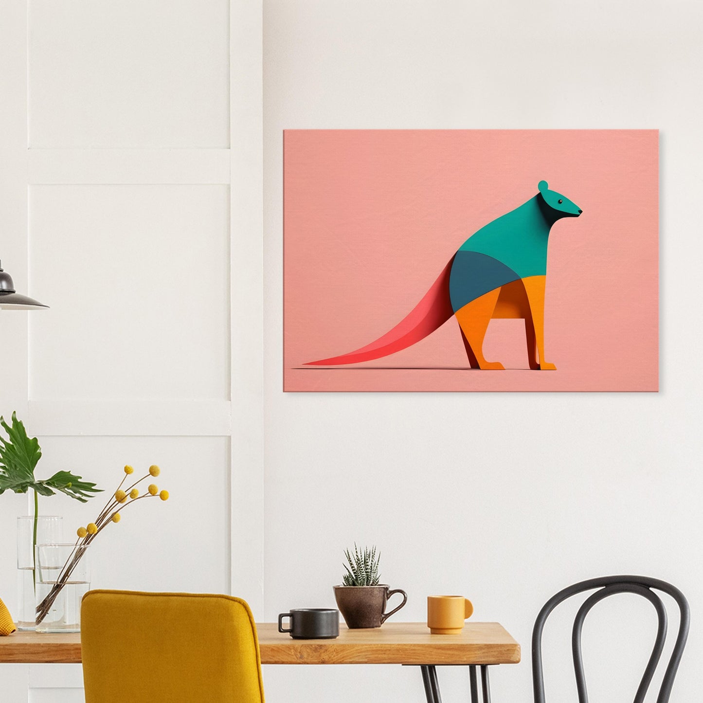 Kangaroo Spirit - Vibrant Minimalist Abstract Wall Art